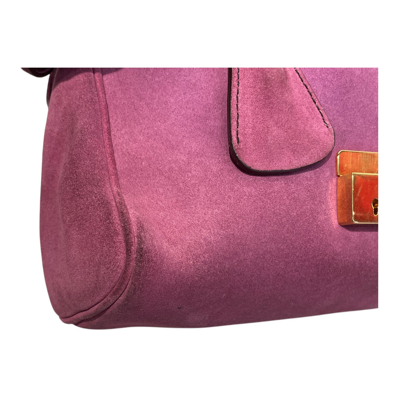 PRADA/Hand Bag/Suede/PNK/Pink suede