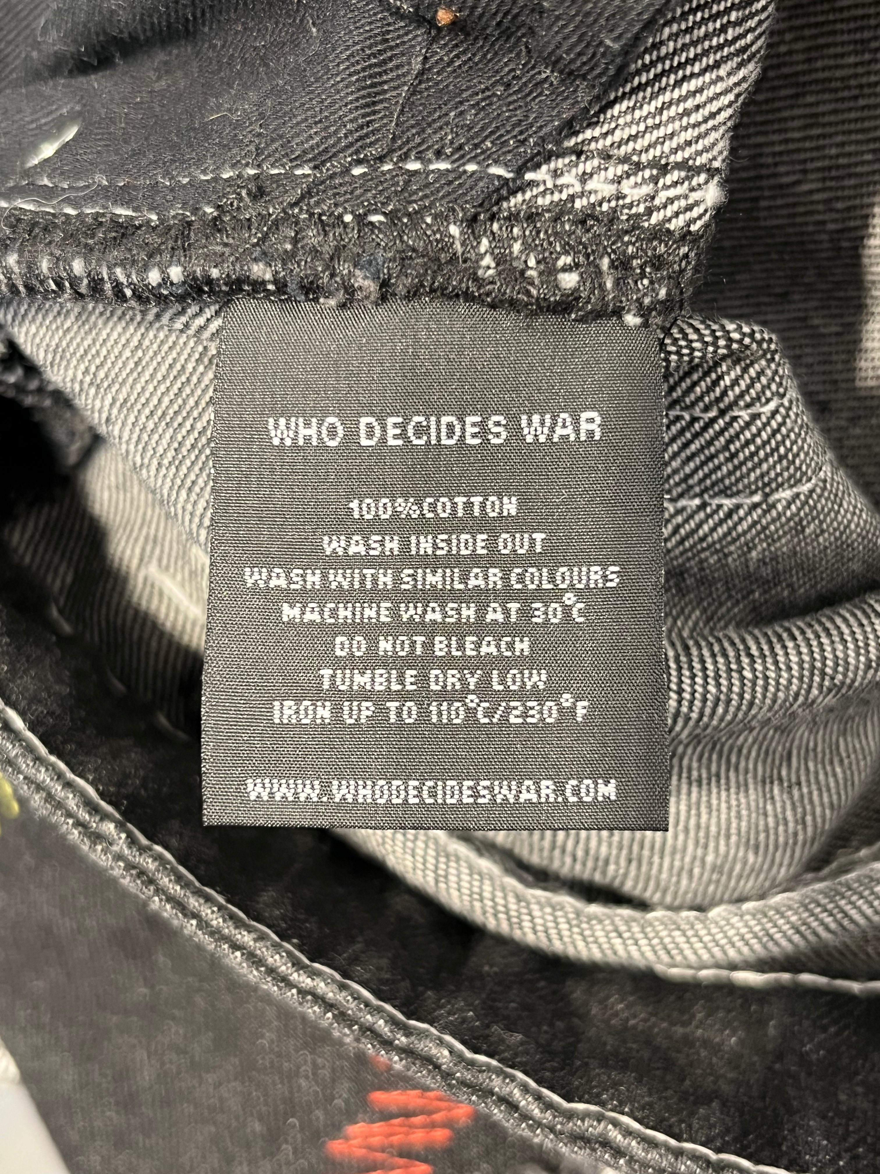 WHO DECIDES WAR/Pants/30/Cotton/BLK/All Over Print/all over embroidery denim view 4