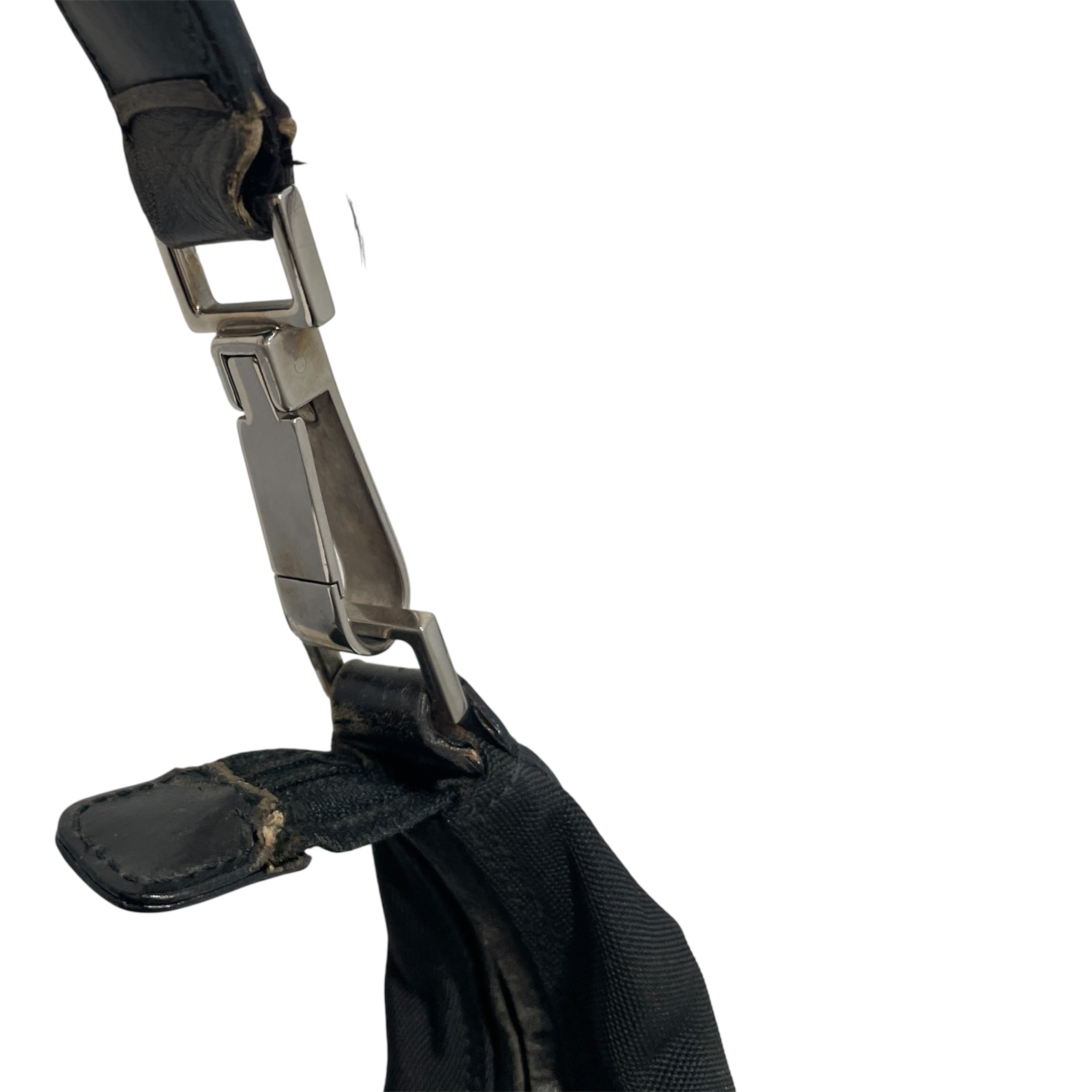 GUCCI/Cross Body Bag/Nylon/BLK/Black Nylon Hobo Shoulder Bag view 4