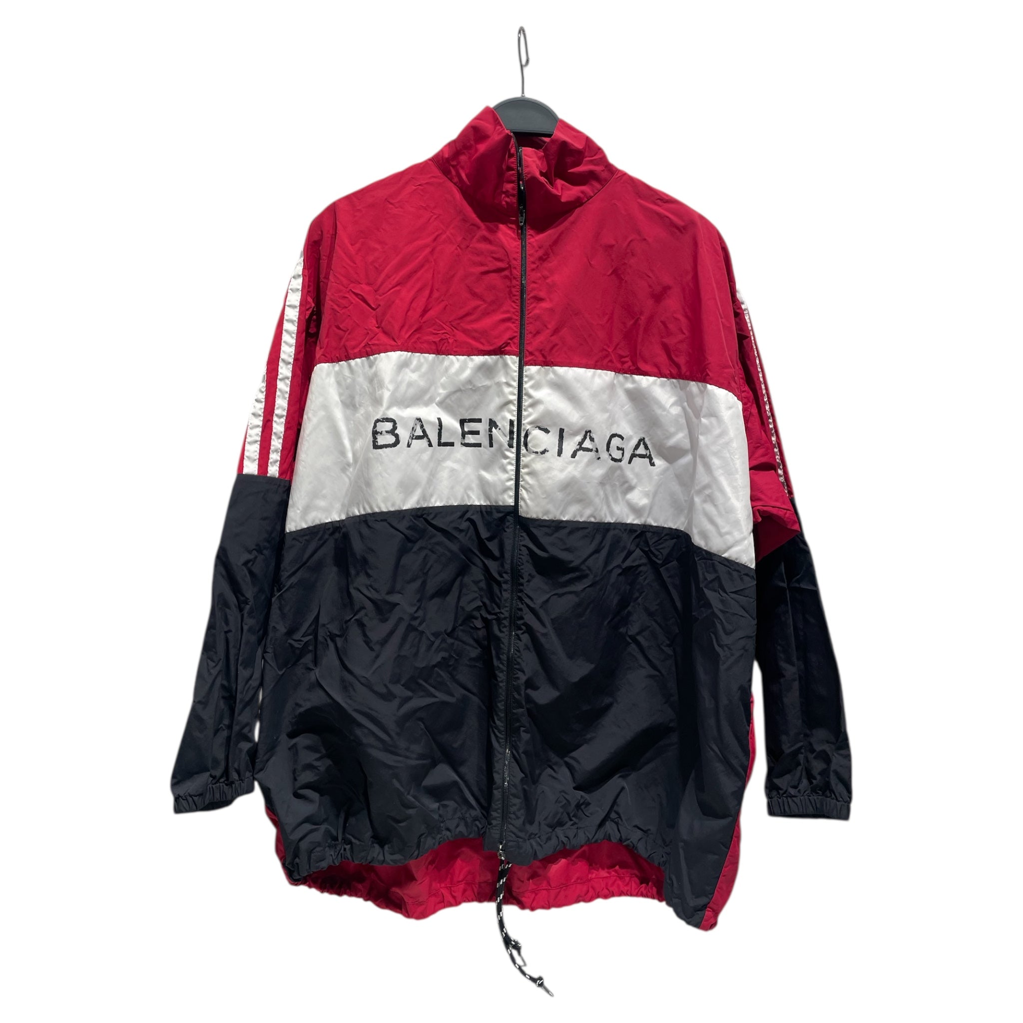 BALENCIAGA/Windbreaker/L/Nylon/RED/Single Breasted/balenciaga across chest view 1