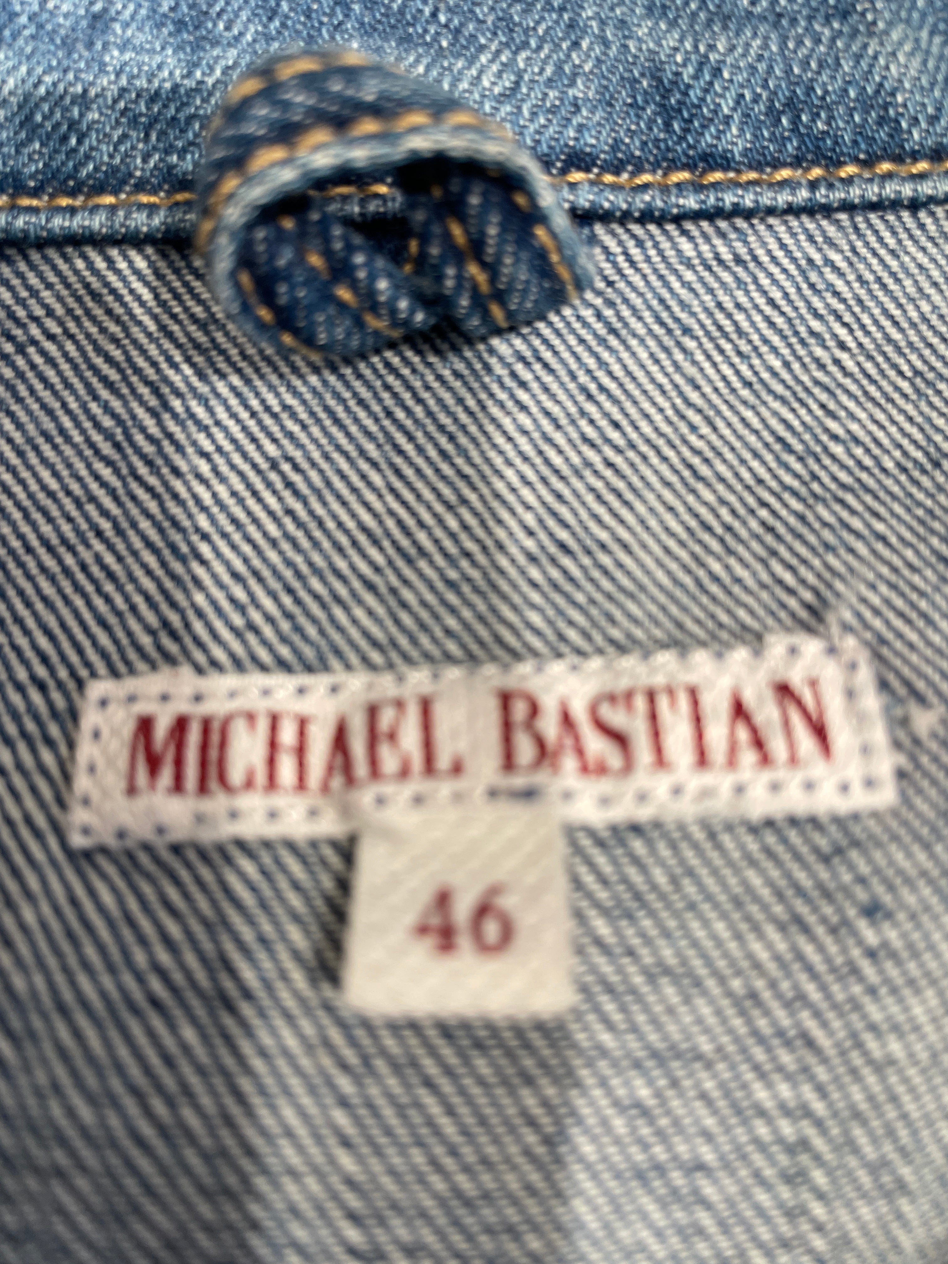 MICHAEL BASTIAN/Denim Jkt/46/Denim/BLU/CROSS STITCHING view 3