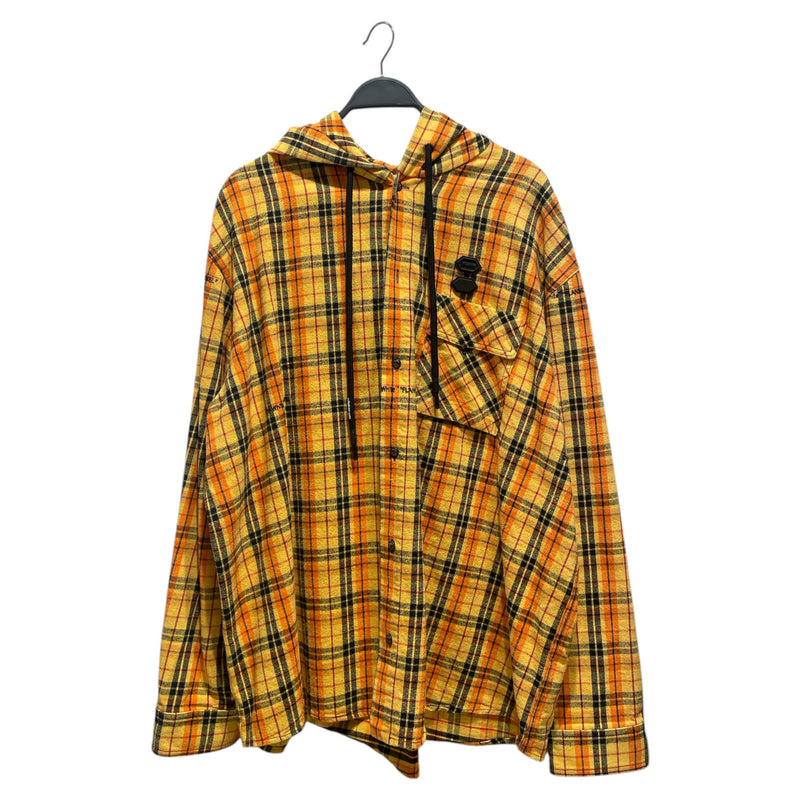 OFF-WHITE/Hoodie/XXL/Plaid/Cotton/YEL/Hooded Flannel
