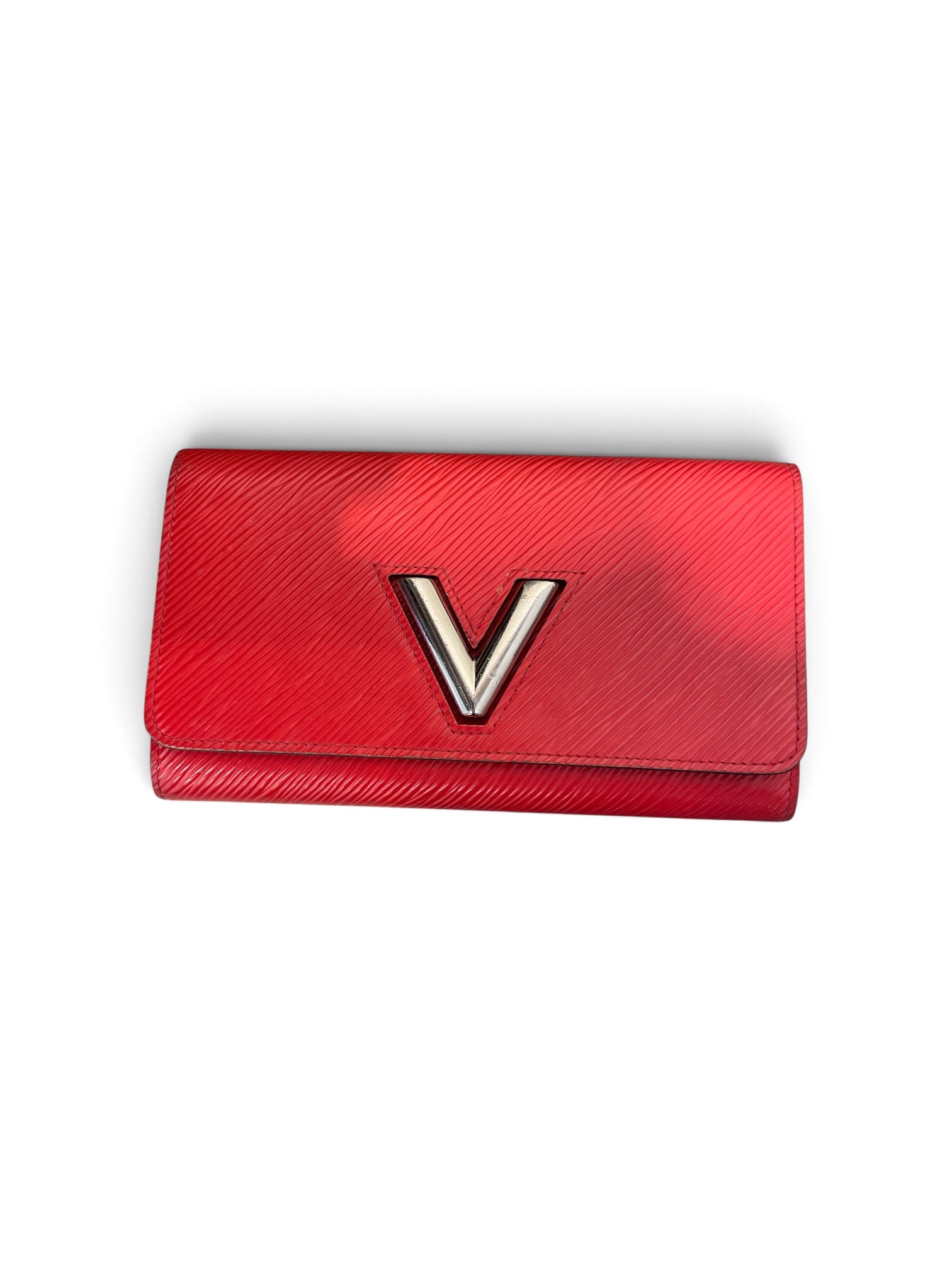 LOUIS VUITTON/Long Wallet/Leather/RED/L's/twist wallet view 1
