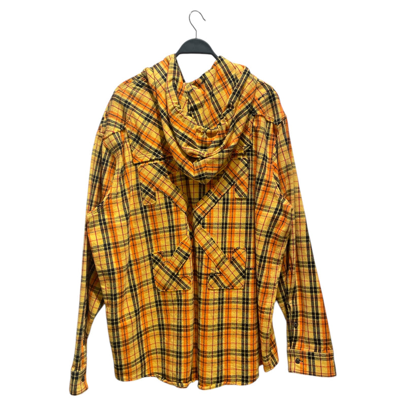 OFF-WHITE/Hoodie/XXL/Plaid/Cotton/YEL/Hooded Flannel