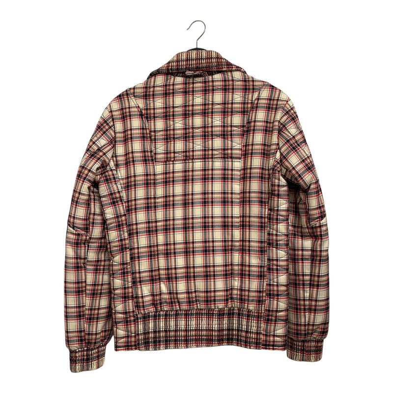 JUNYA WATANABE COMME des GARCONS MAN/Puffer Jkt/M/Cotton/CRM/Plaid/2005 RED/NVY/KHK PLAID BIKER