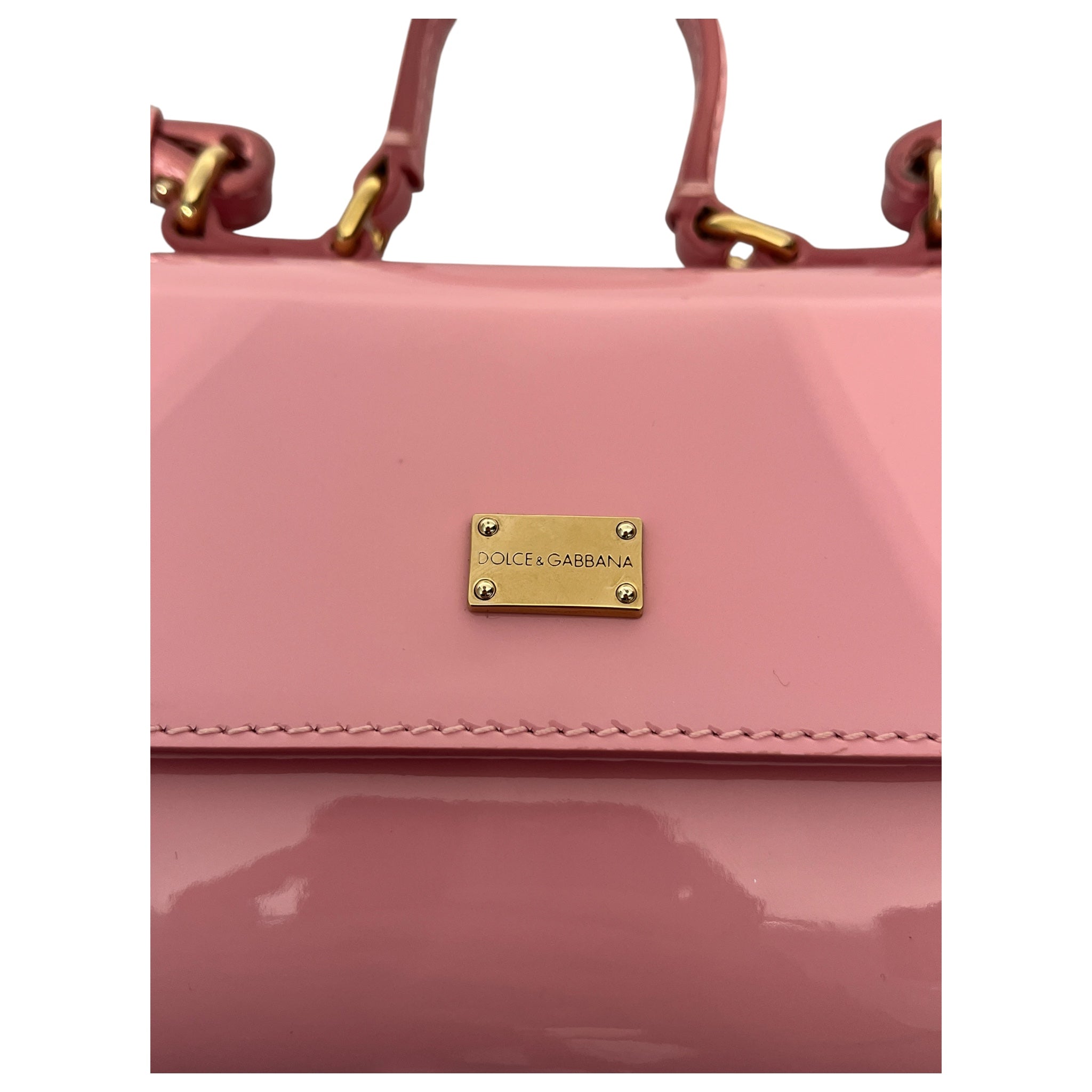 DOLCE&GABBANA/Cross Body Bag/Leather/PNK/sicily patent leather mini view 6