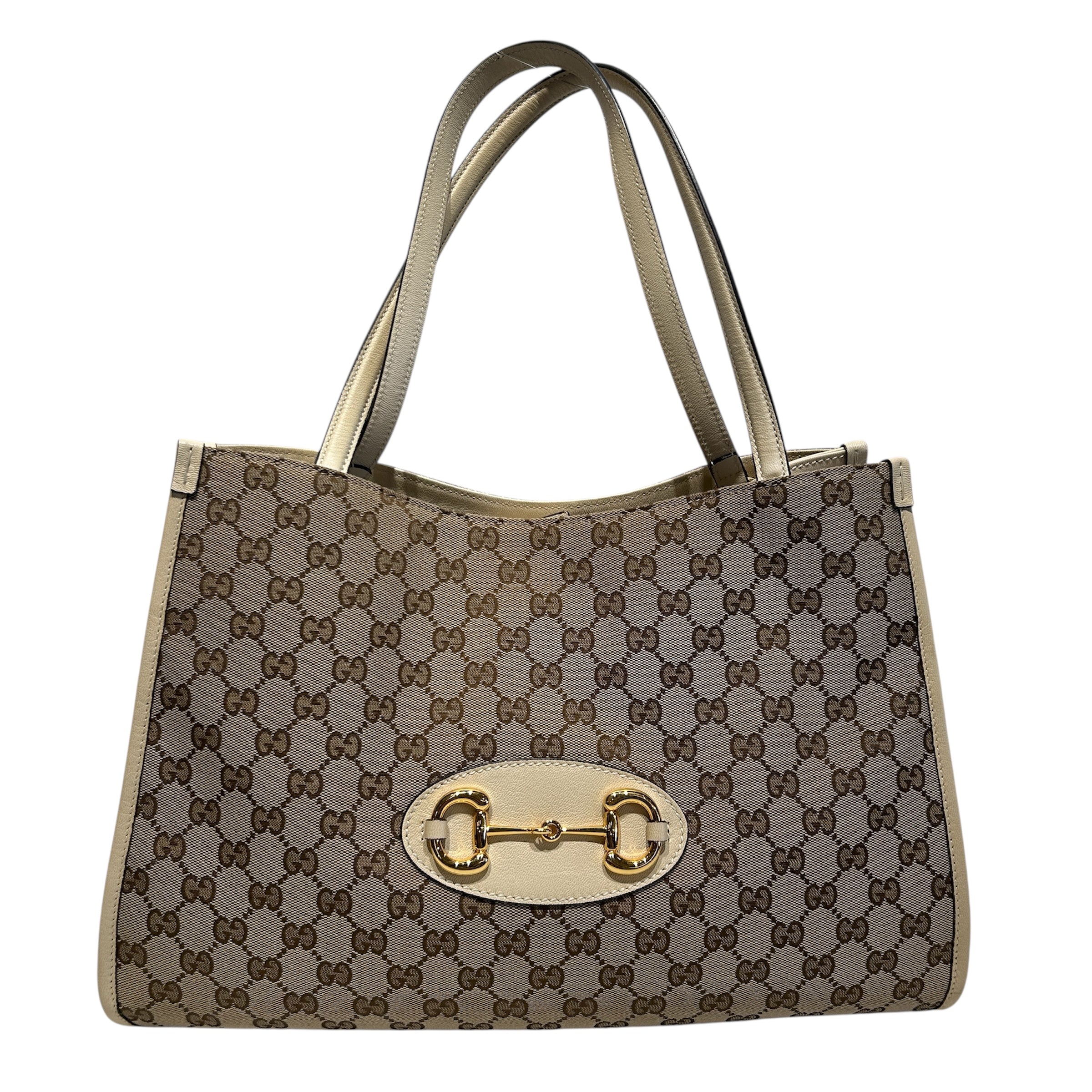 GUCCI/Tote Bag/Monogram/Cotton/WHT/Horsebit 1955 view 1
