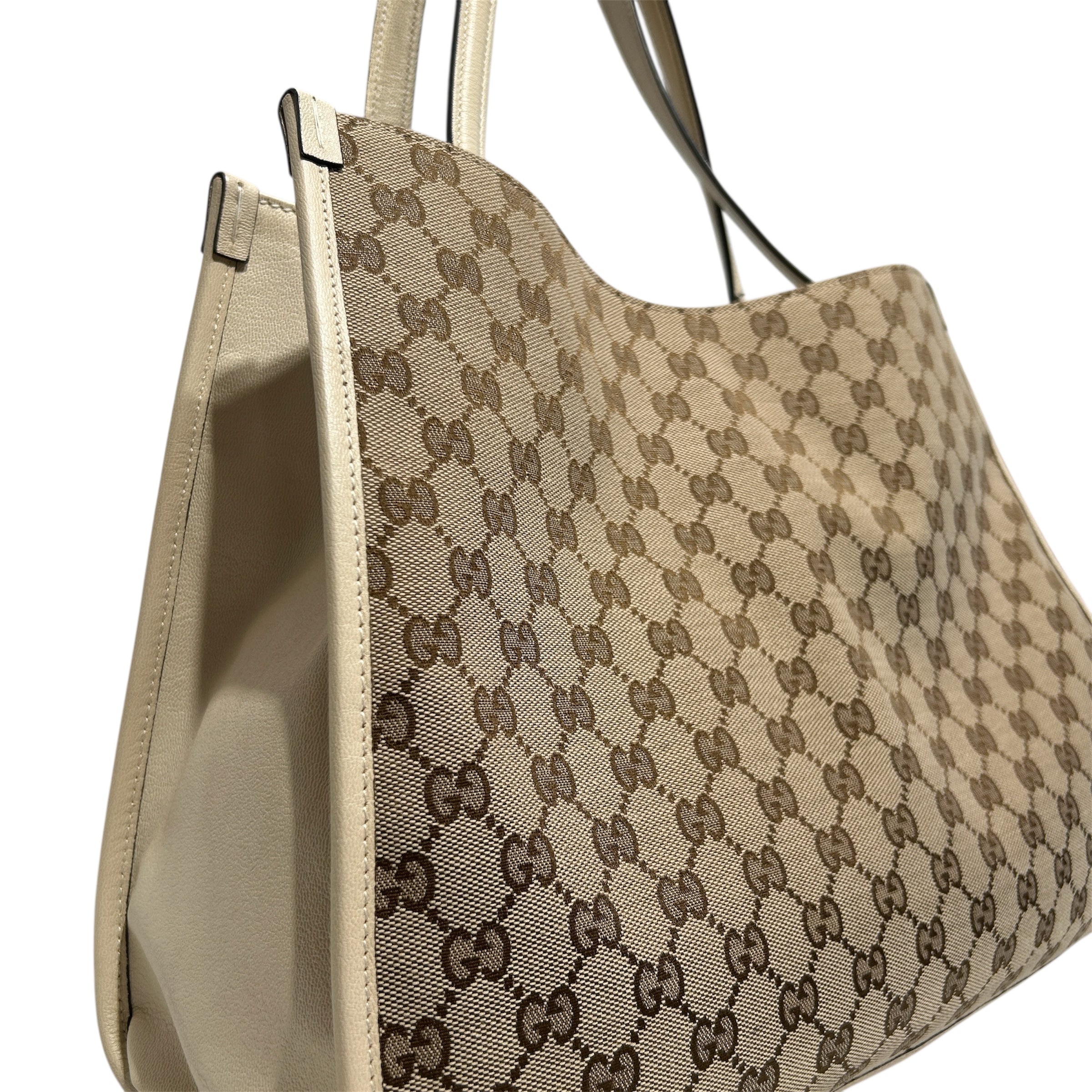 GUCCI/Tote Bag/Monogram/Cotton/WHT/Horsebit 1955 view 6