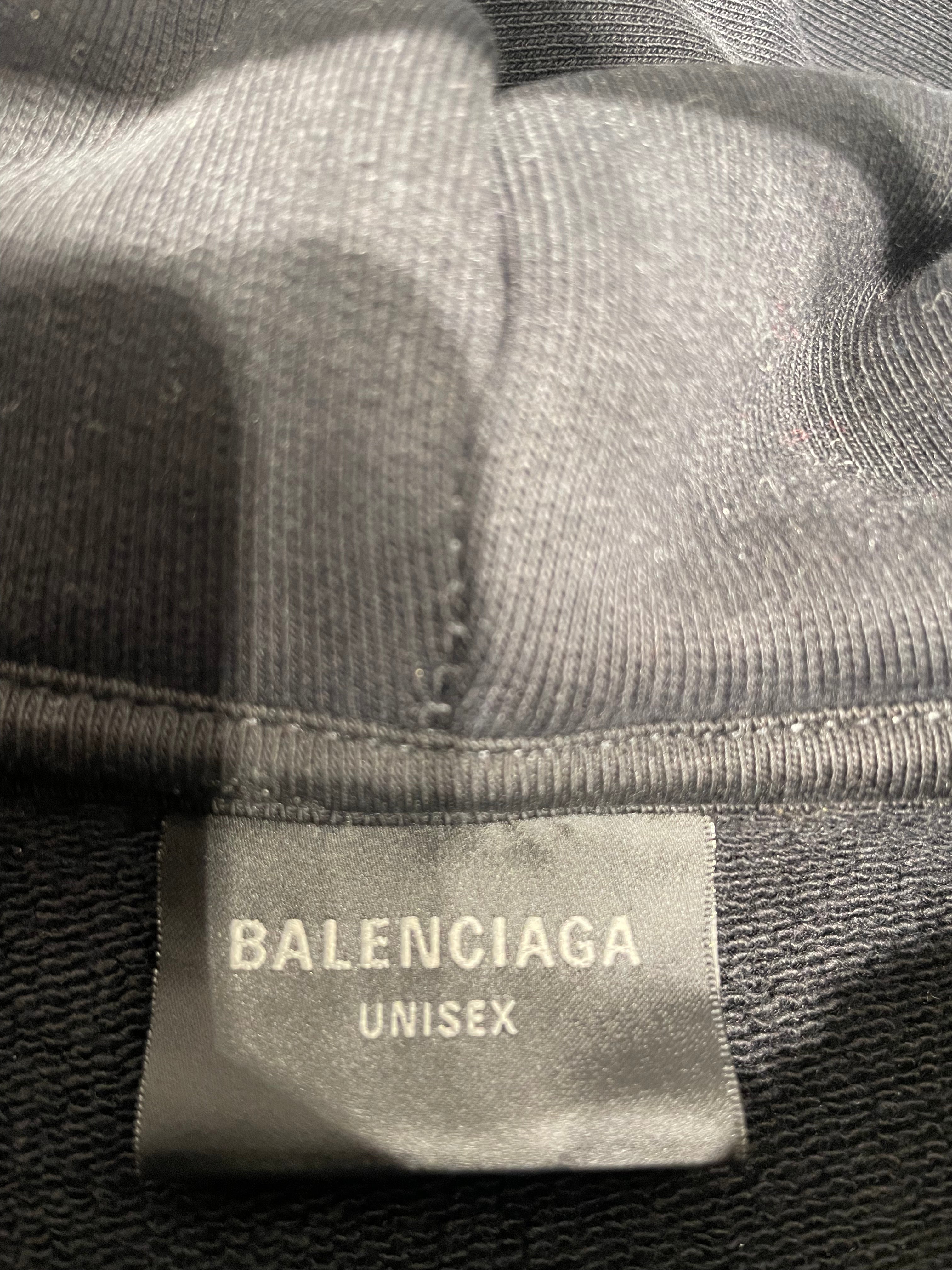 BALENCIAGA/Zip Up Hoodie/L/Cotton/BLK/Rainbow Flag Zip Up view 3