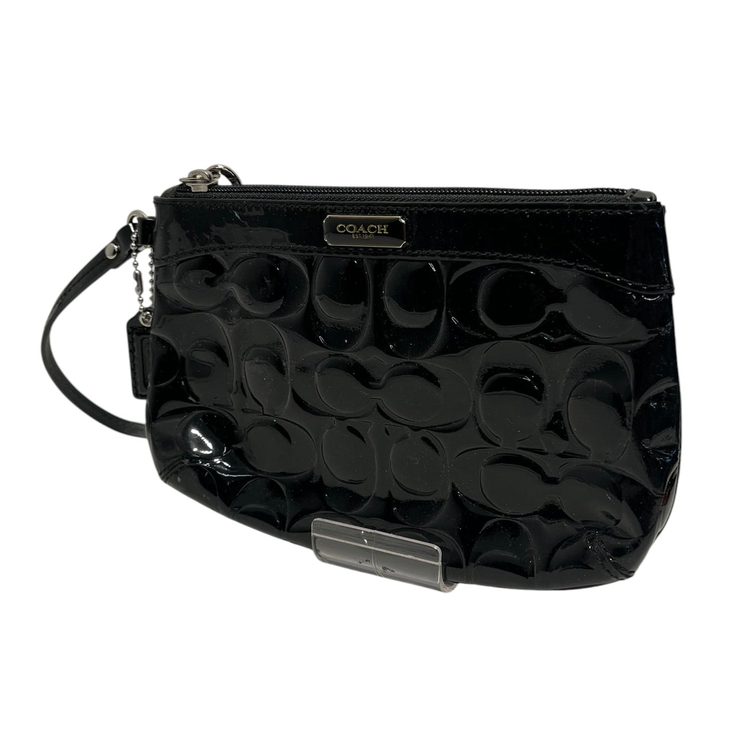 COACH/Pouch/Leather/BLK/Patent Leather Wristlet view 1