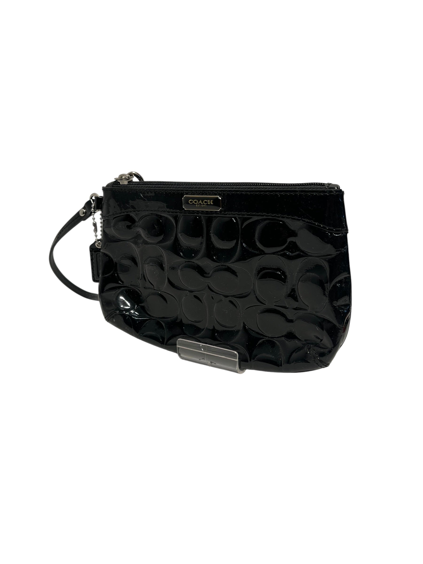 COACH/Pouch/Leather/BLK/Patent Leather Wristlet view 1