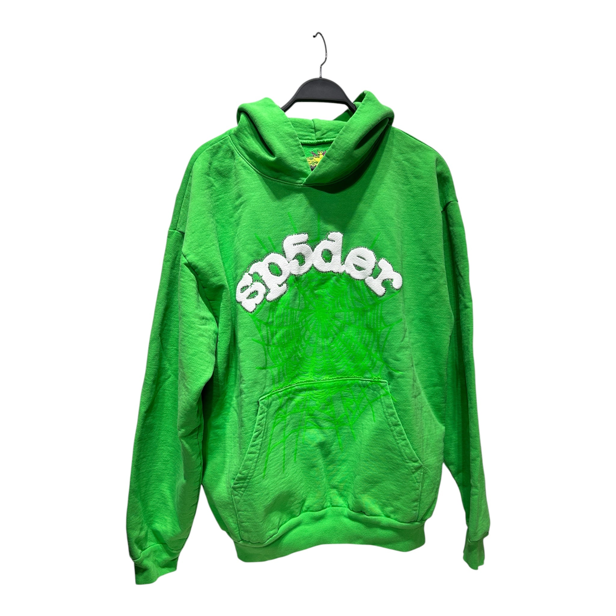 Sp5der/Hoodie/XL/Cotton/GRN/NEON GREEN WHITE TEXT view 1