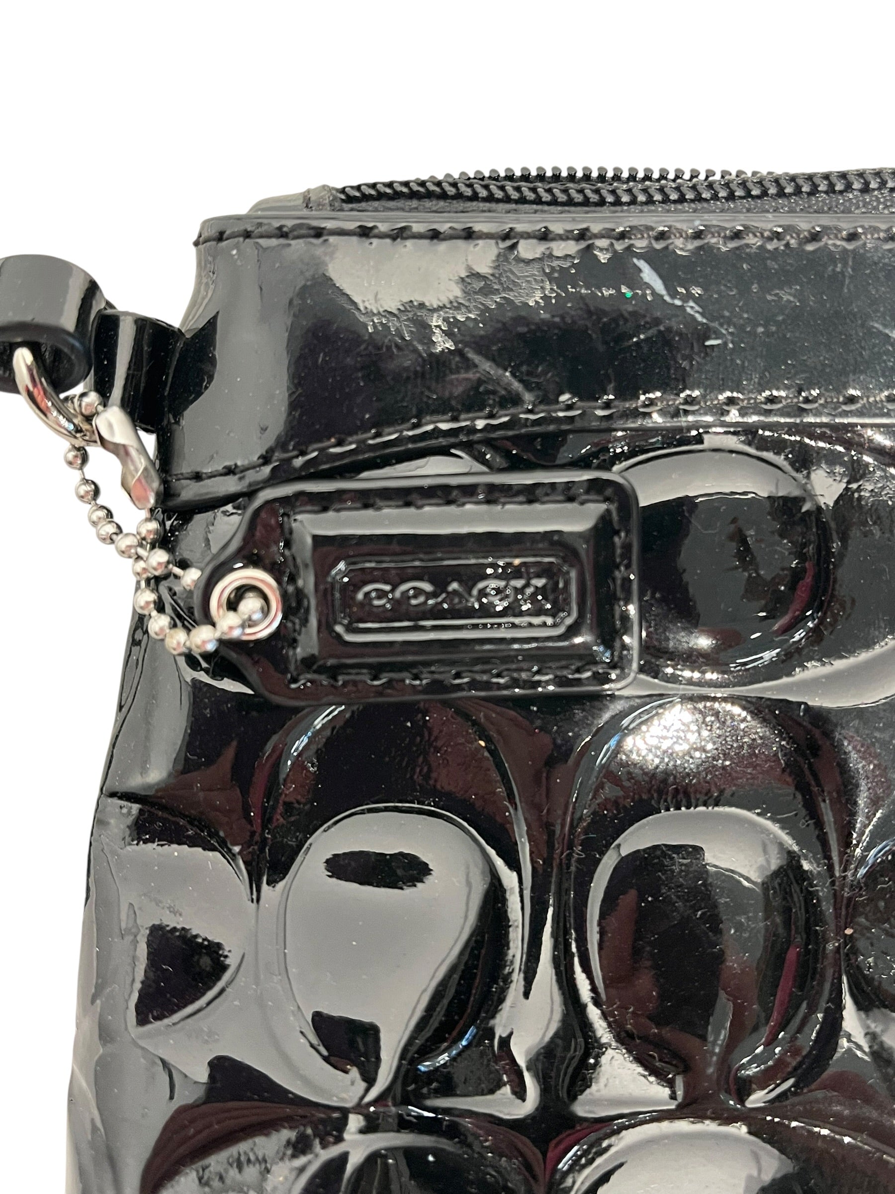 COACH/Pouch/Leather/BLK/Patent Leather Wristlet view 4