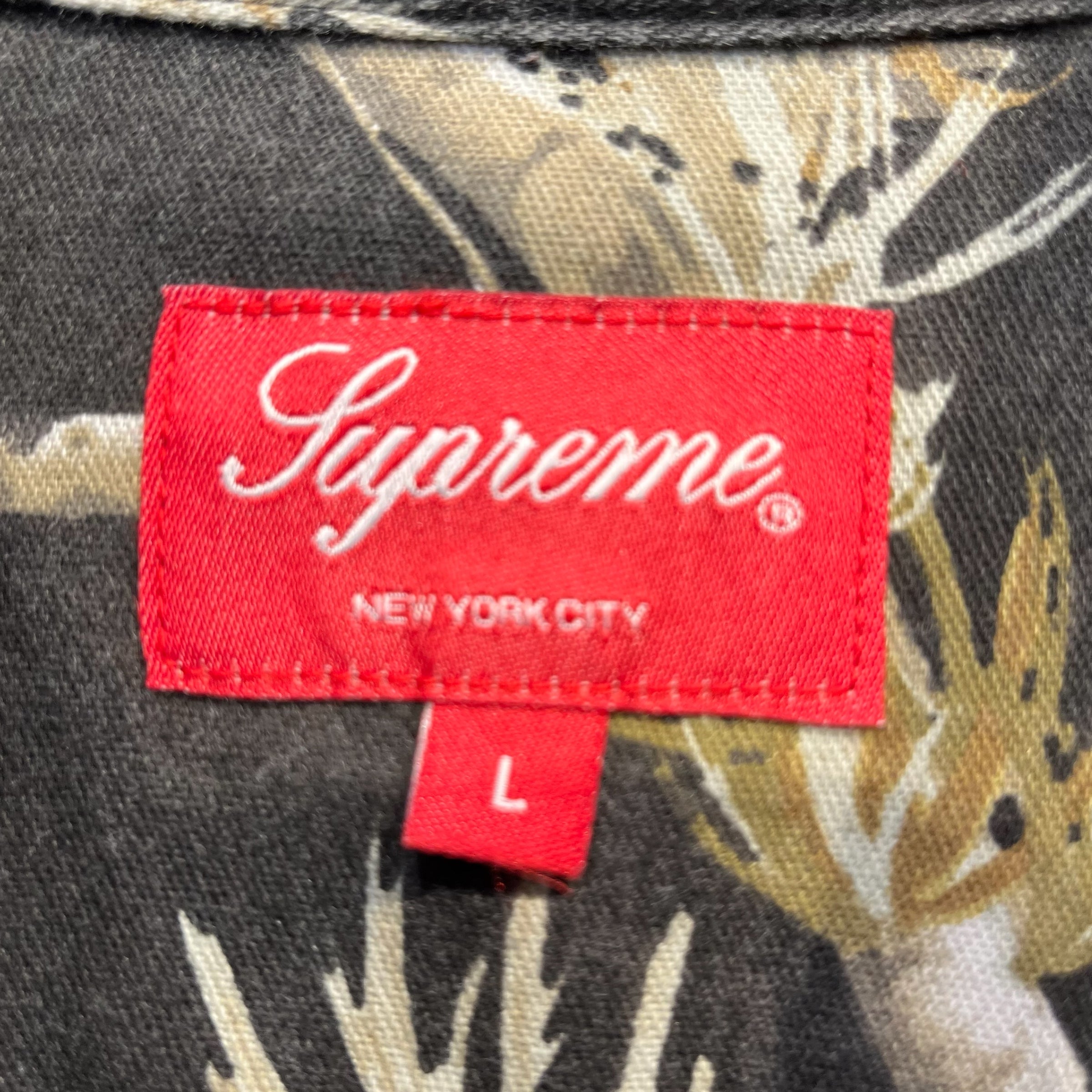 Supreme/LS Shirt/L/BLK/Floral Pattern/real tree view 3