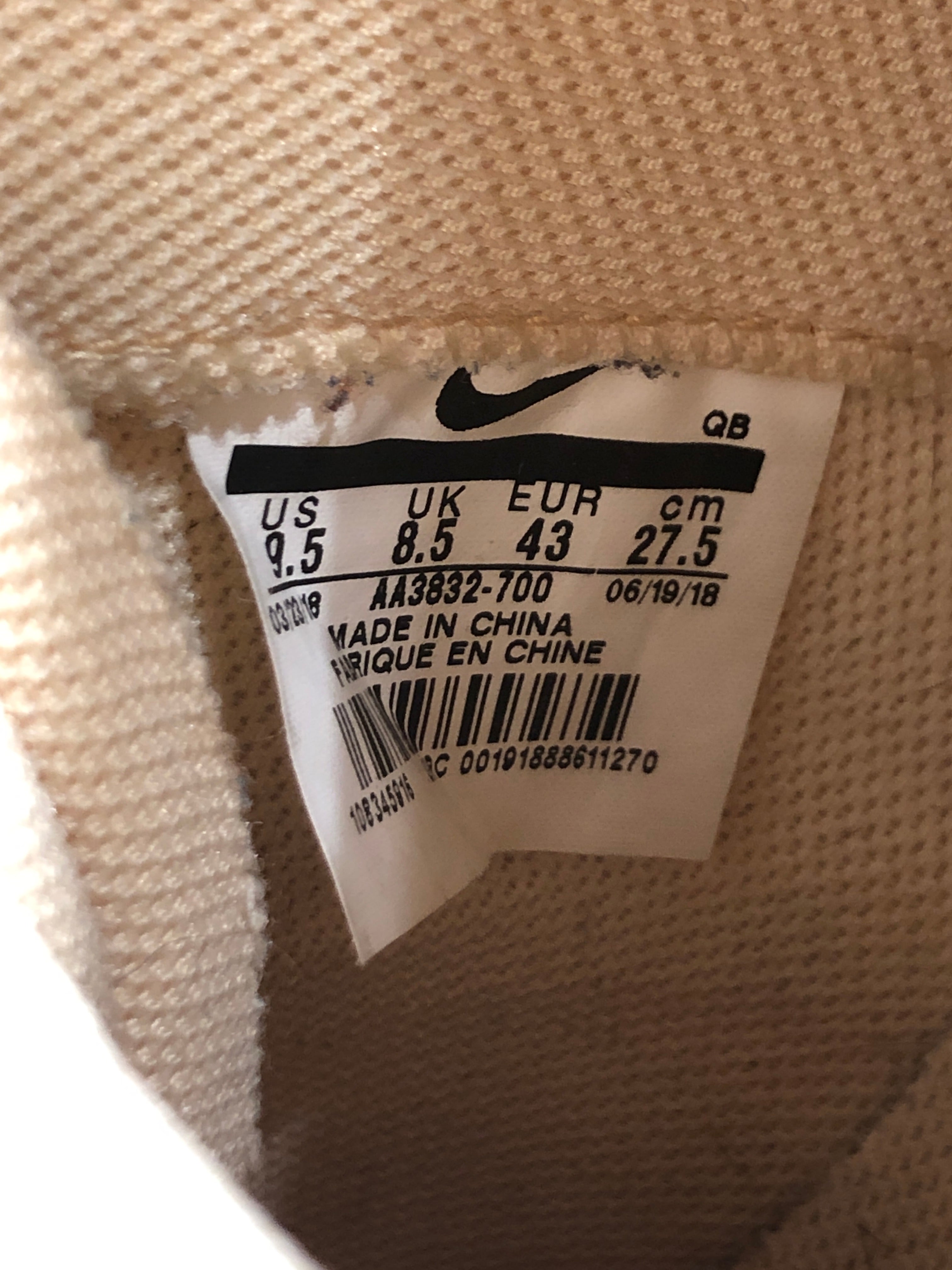 NIKE/OFF-WHITE/Hi-Sneakers/UK 9.5/Leather/BEG/Off White Blazers view 6