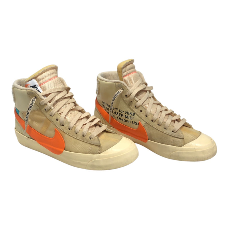 NIKE/OFF-WHITE/Hi-Sneakers/UK 9.5/Leather/BEG/Off White Blazers