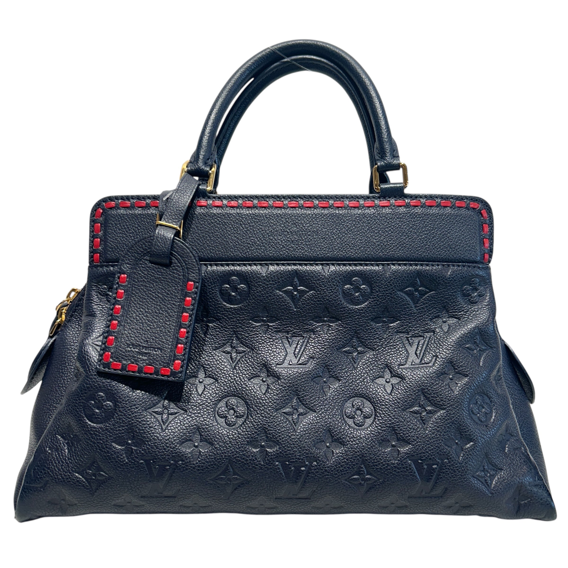 LOUIS VUITTON/Hand Bag/Monogram/Leather/NVY/Vosges MM Empriente Whipstitch view 1