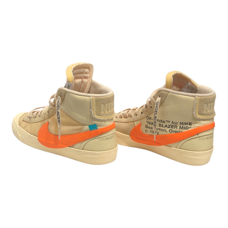 NIKE/OFF-WHITE/Hi-Sneakers/UK 9.5/Leather/BEG/Off White Blazers