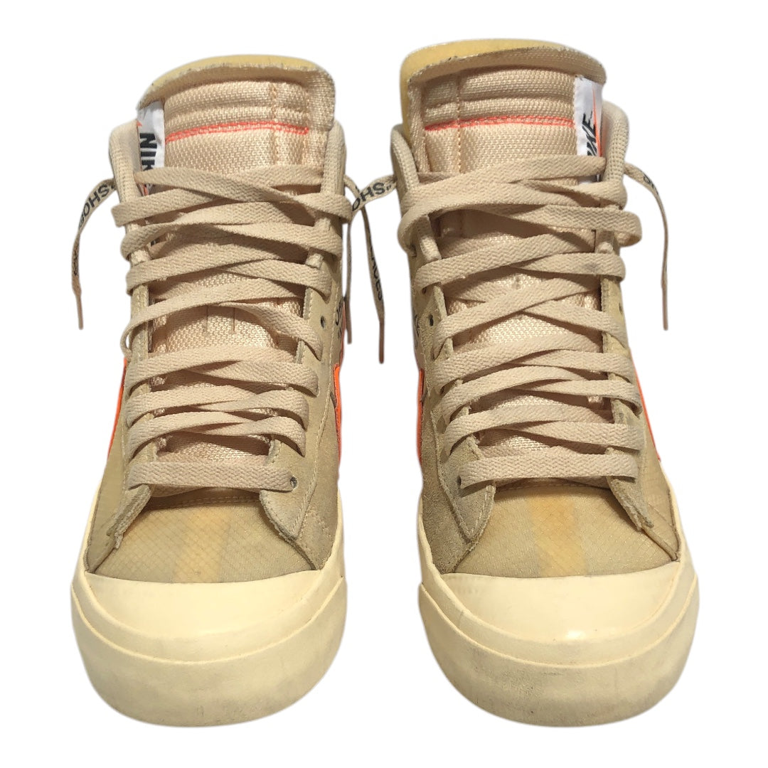 NIKE/OFF-WHITE/Hi-Sneakers/UK 9.5/Leather/BEG/Off White Blazers view 3