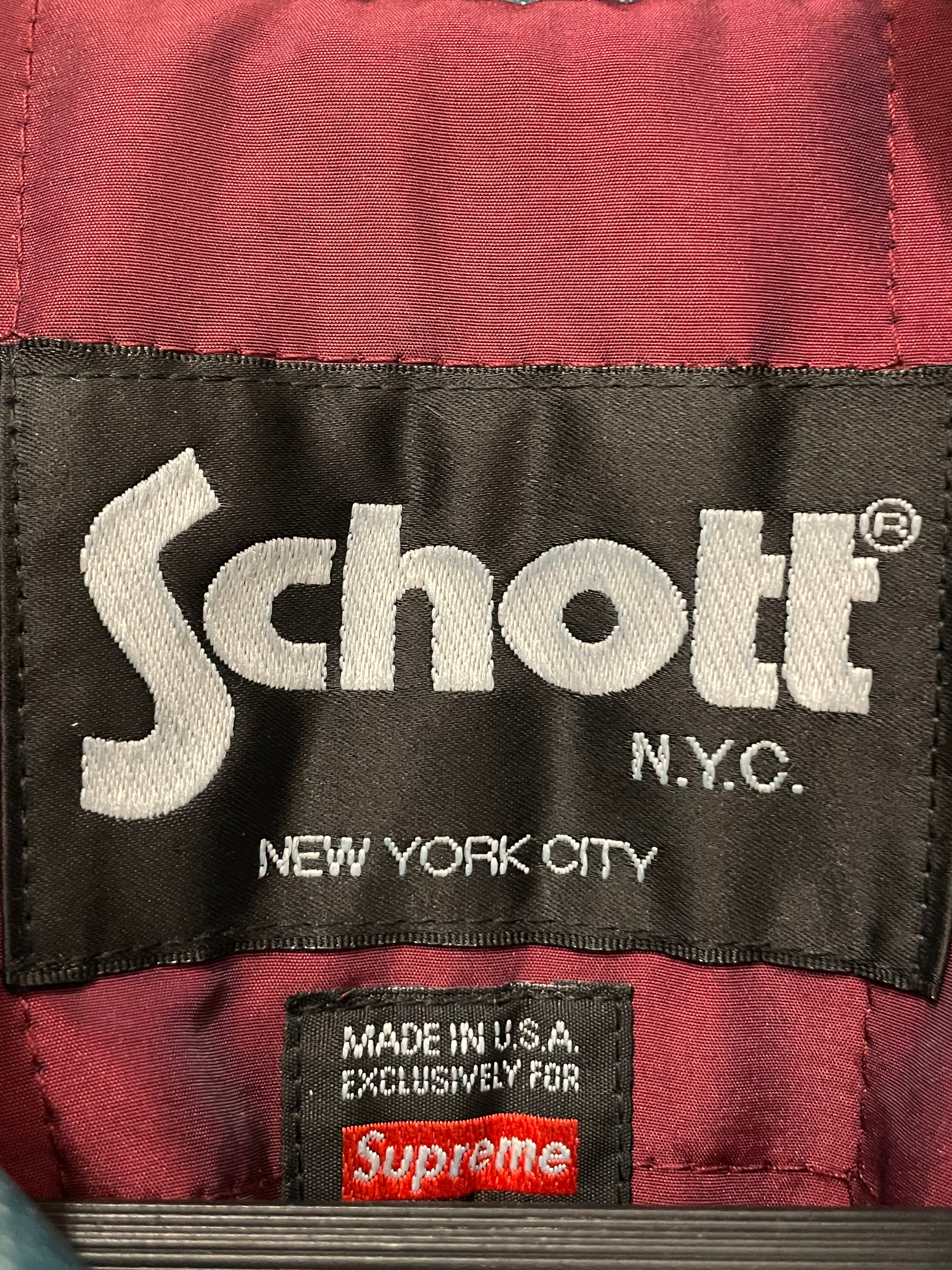 Supreme/Schott/Leather Jkt/XL/Leather/BLU/LEATHER RACER JACKET view 3