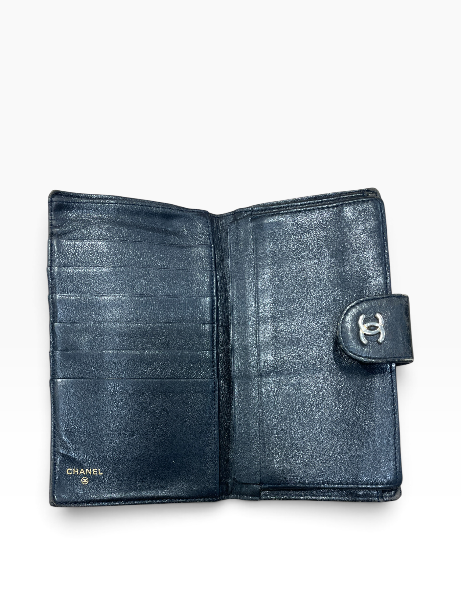 CHANEL/Wallet/Leather/NVY/L's/QUILTED STITCH CC CLASP view 3