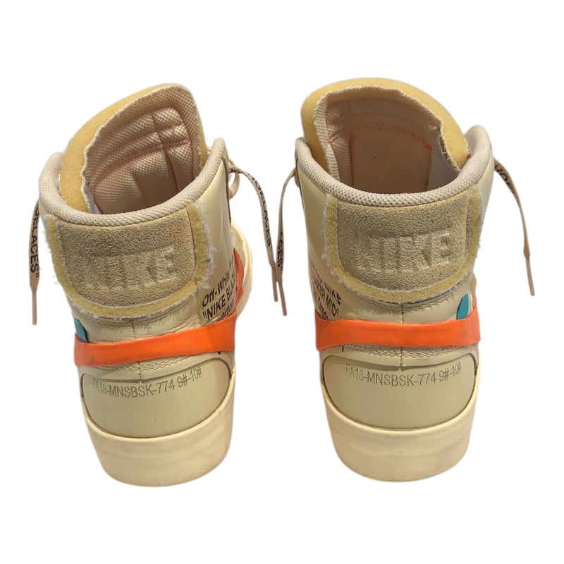 NIKE/OFF-WHITE/Hi-Sneakers/UK 9.5/Leather/BEG/Off White Blazers