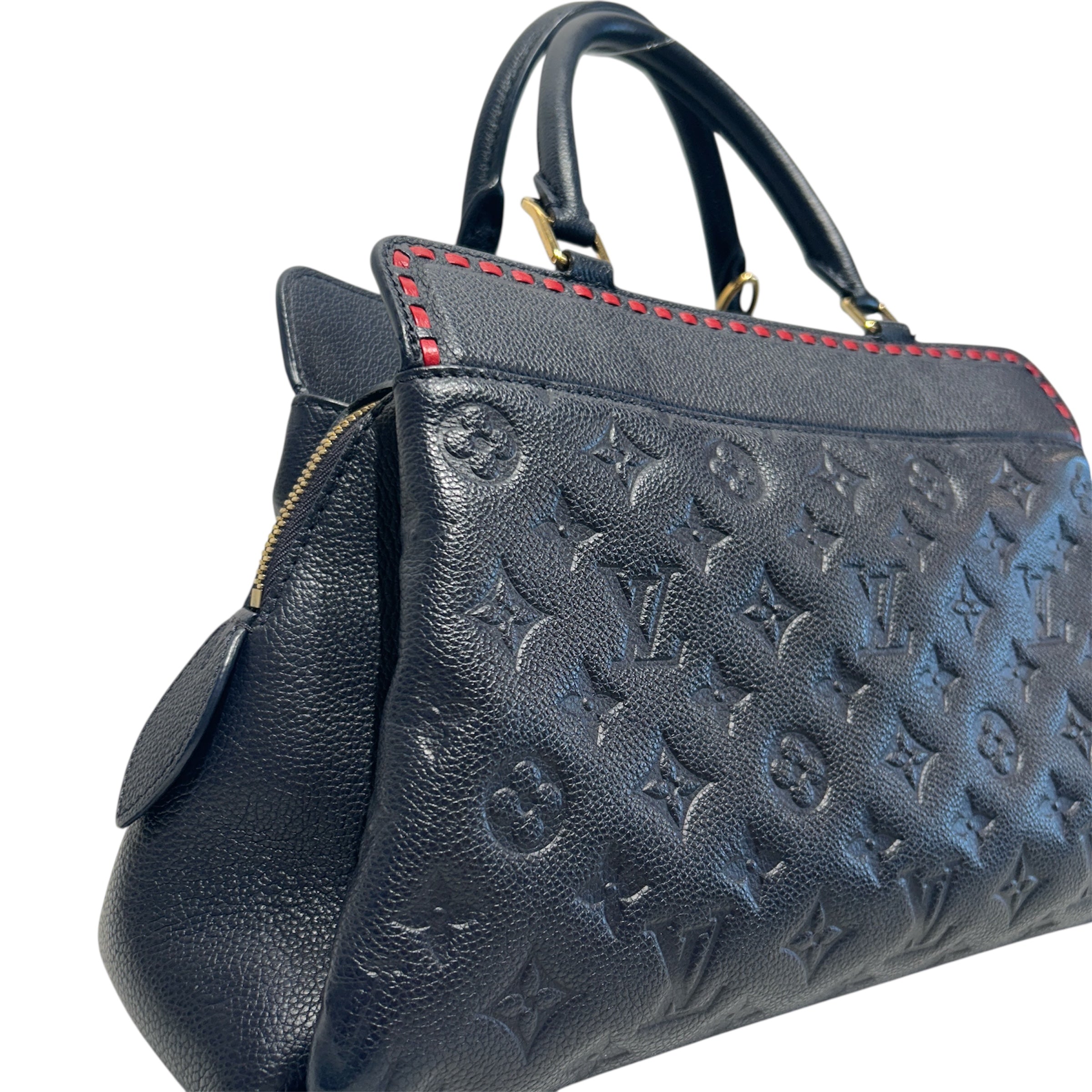 LOUIS VUITTON/Hand Bag/Monogram/Leather/NVY/Vosges MM Empriente Whipstitch view 6