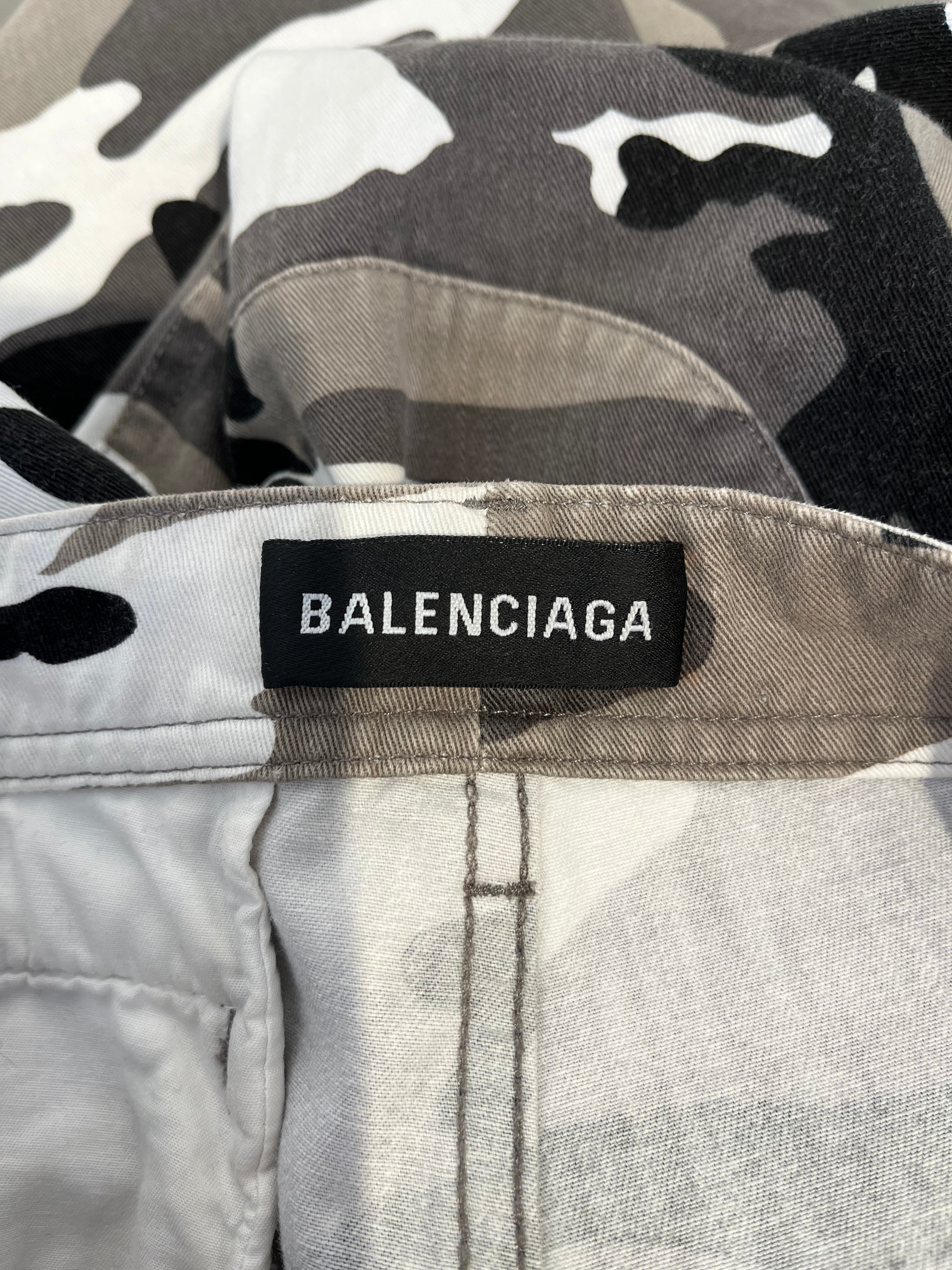 BALENCIAGA/Skinny Pants/44/Camouflage/Cotton/GRY/CARGO GRY WHT BLK view 3