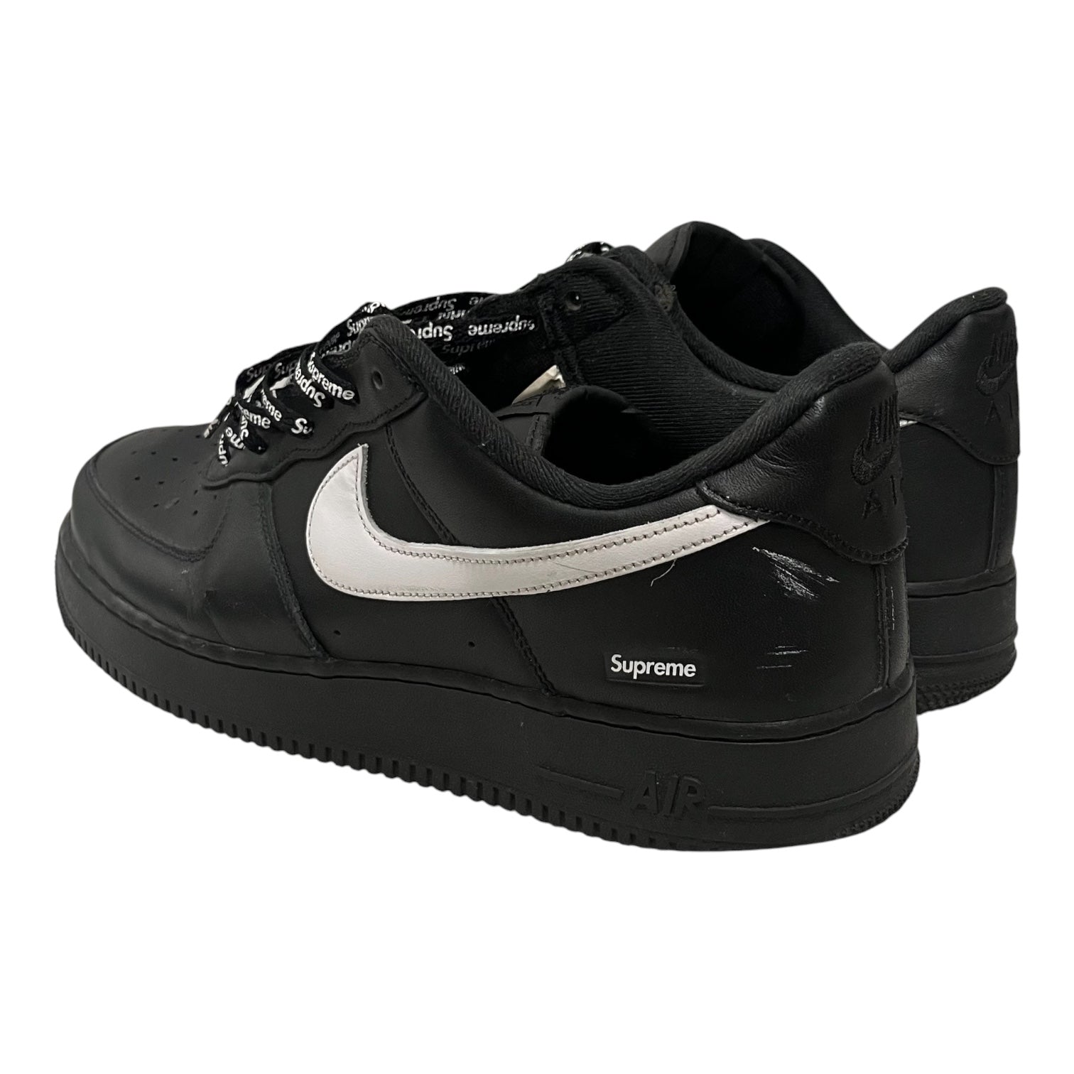 NIKE/X SUPREME AIR FORCE 1 LOW SP/Low-Sneakers/US 13/Leather/BLK/CU9225-002 view 2