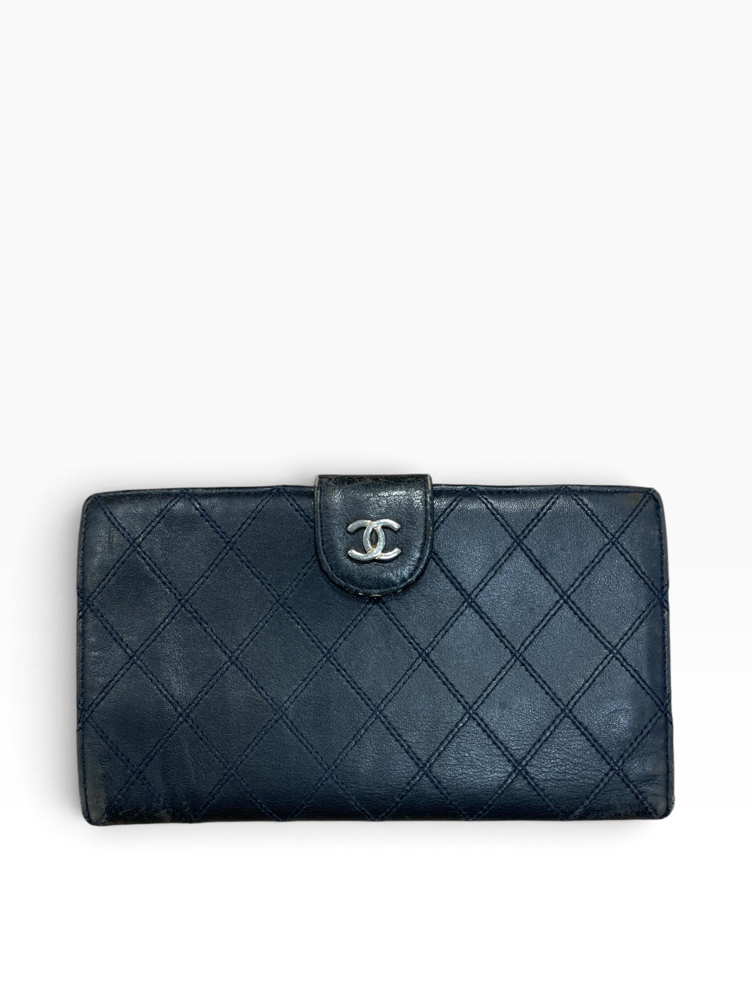 CHANEL/Wallet/Leather/NVY/L's/QUILTED STITCH CC CLASP view 1