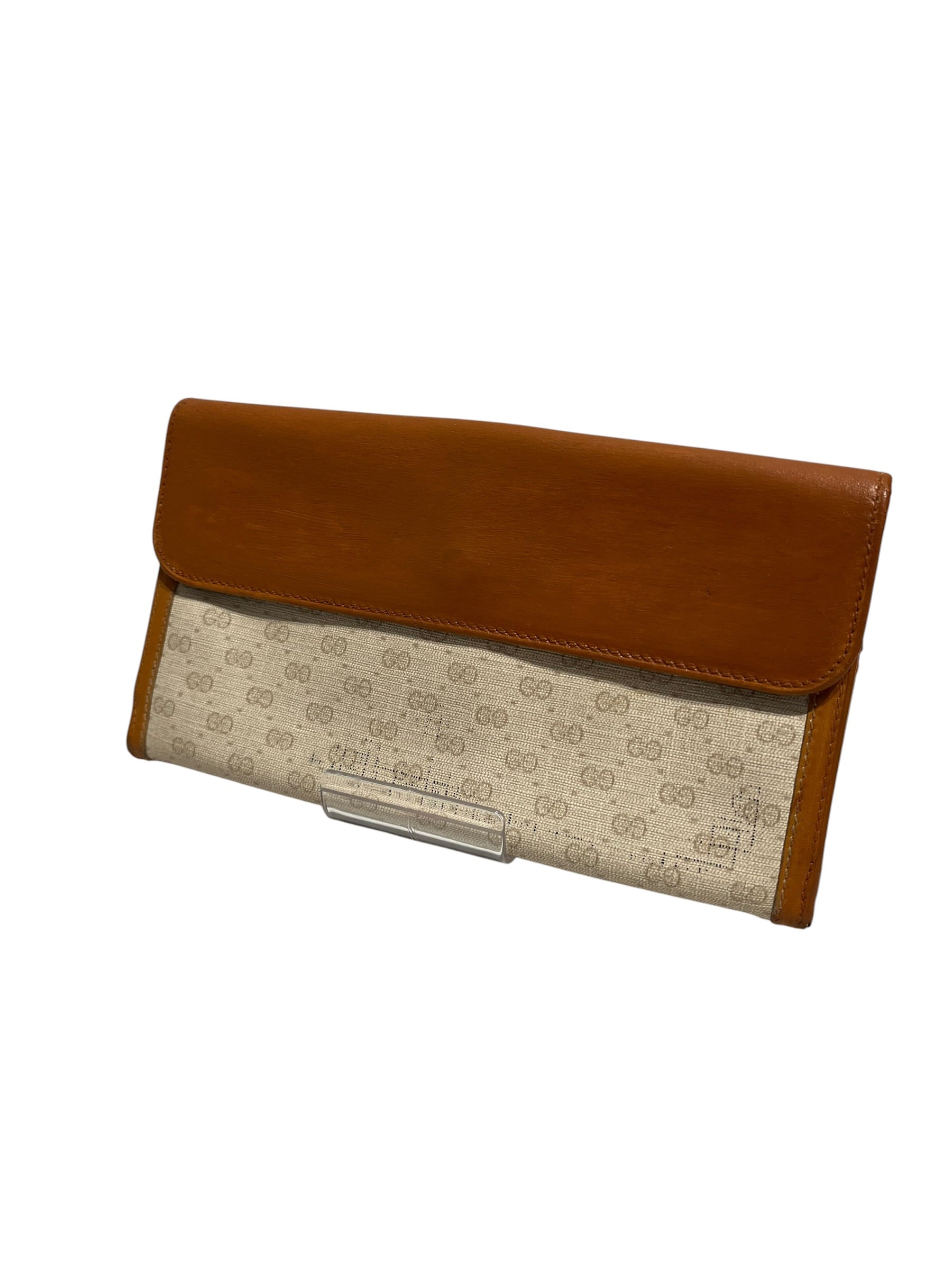 GUCCI/Trifold Wallet/Monogram/BEG/L's/leather outline view 2