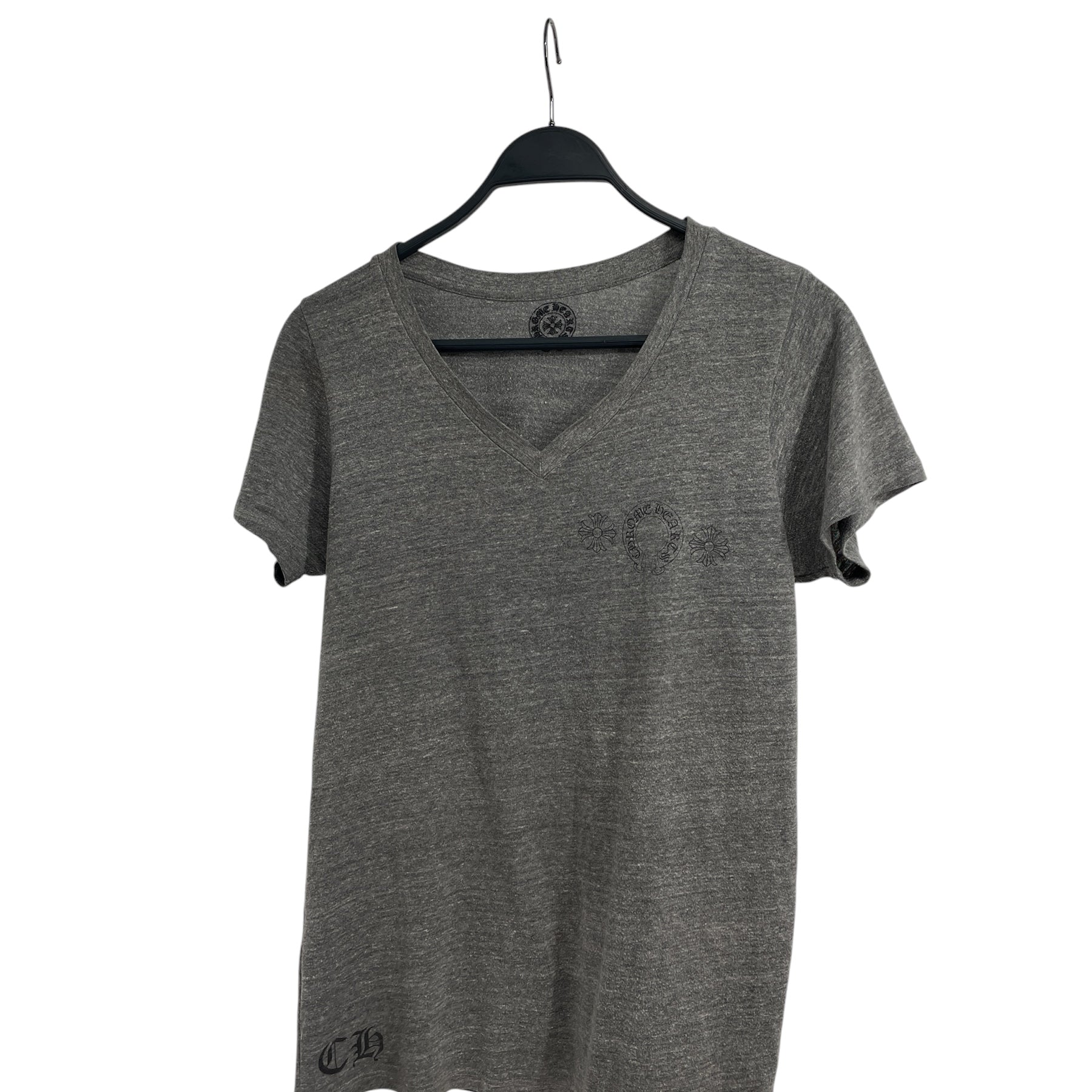 CHROME HEARTS/T-Shirt/XL/Cotton/GRY/V NECK/ 007-013172