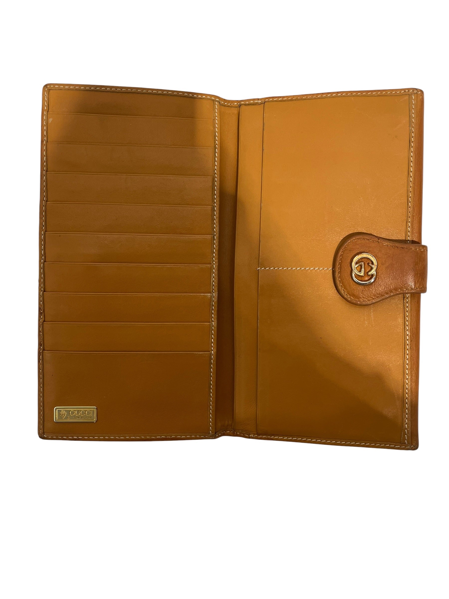 GUCCI/Trifold Wallet/Monogram/BEG/L's/leather outline view 3