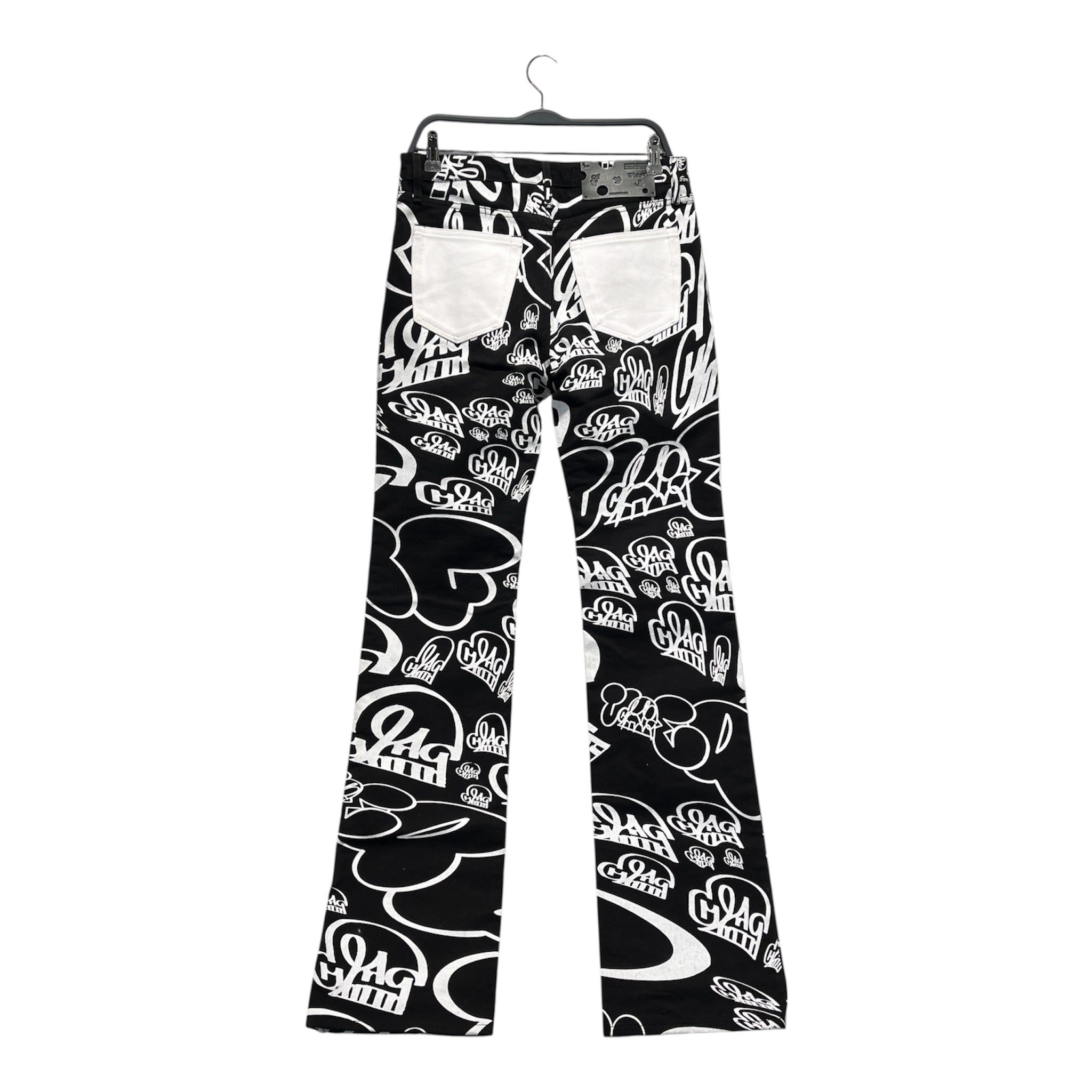 OFF-WHITE/Pants/30/Cotton/BLK/All Over Print/WHITE GRAFFITI PRINT view 2