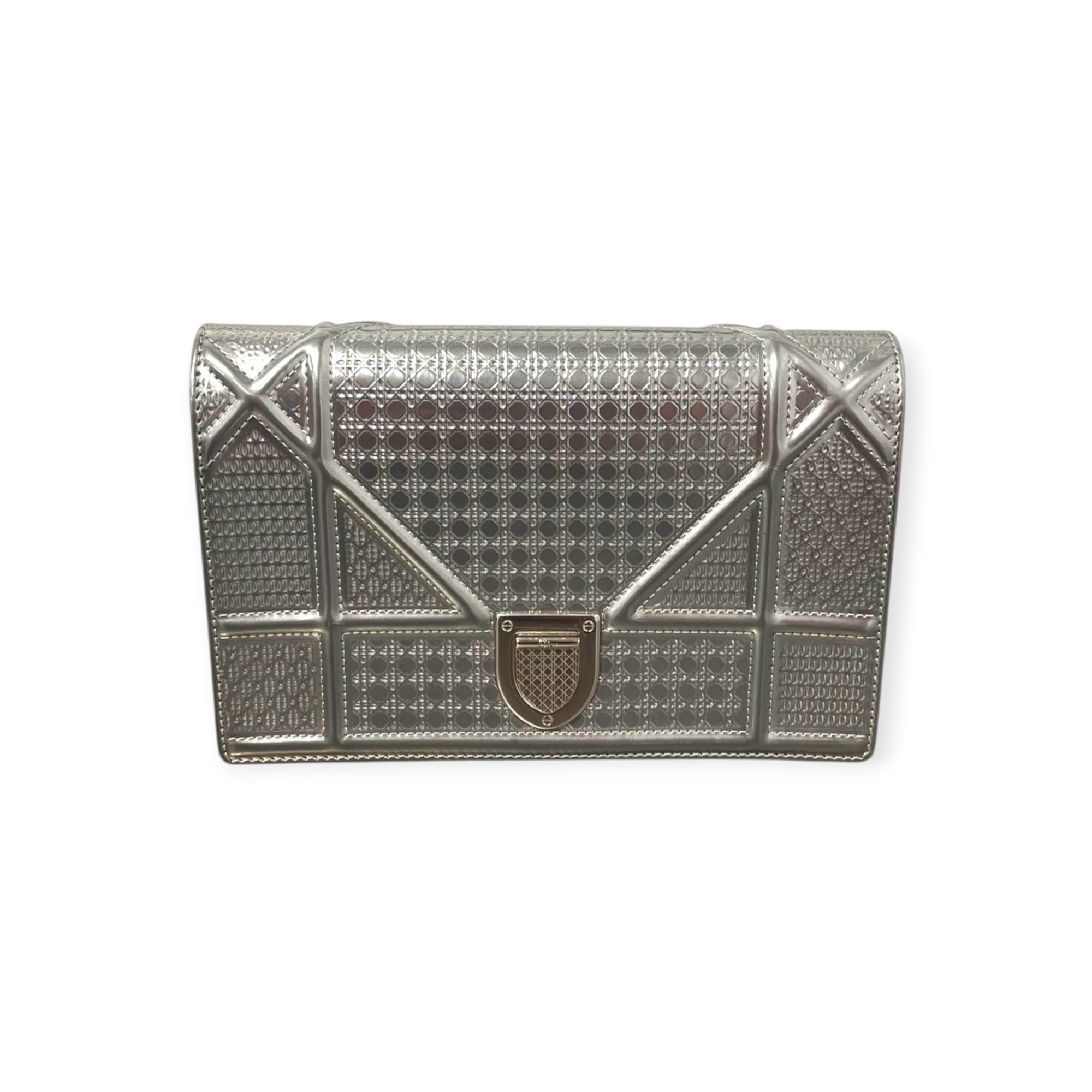Christian Dior/Bag/Faux Leather/Silver/cannage diorama metallic view 1