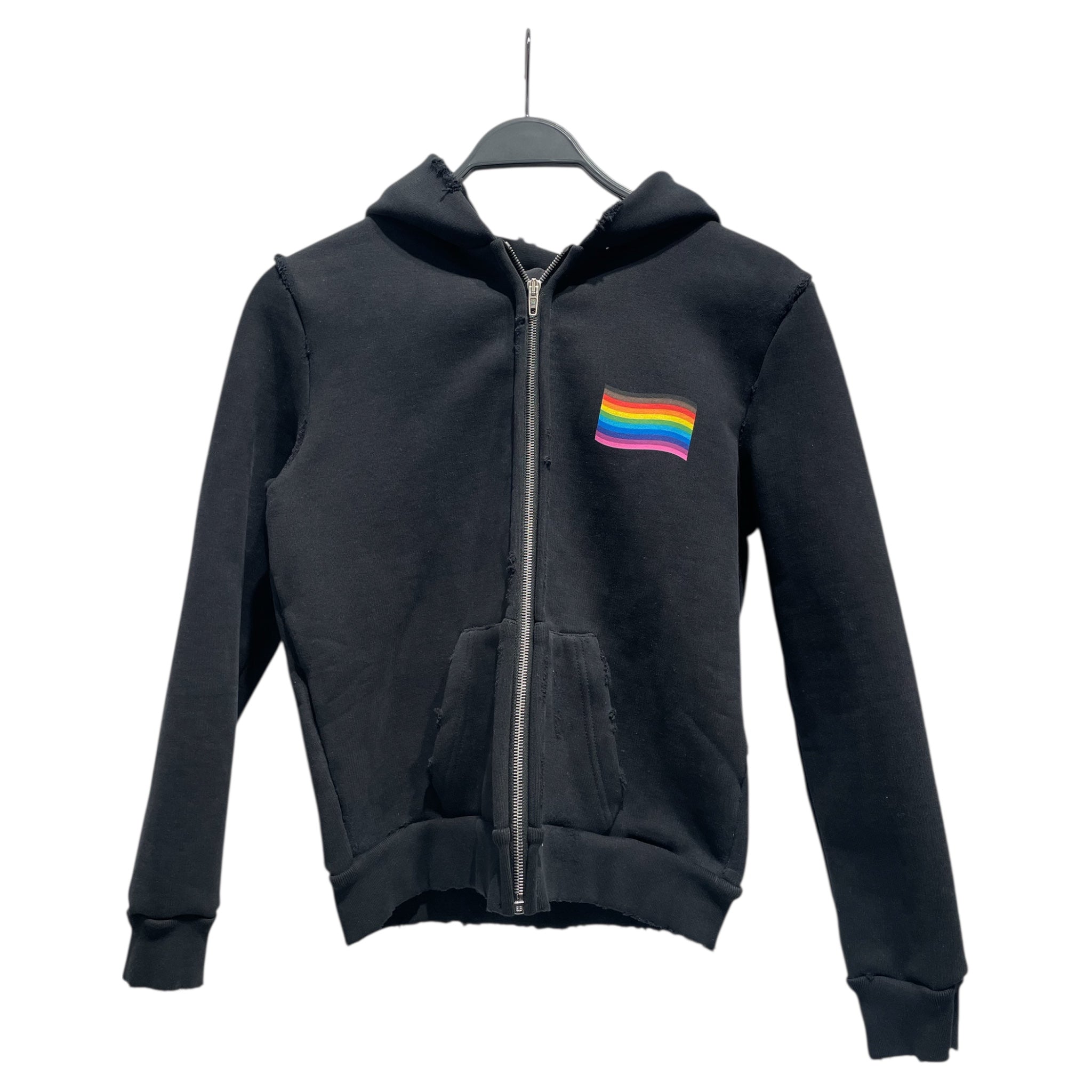BALENCIAGA/Zip Up Hoodie/L/Cotton/BLK/Rainbow Flag Zip Up view 1