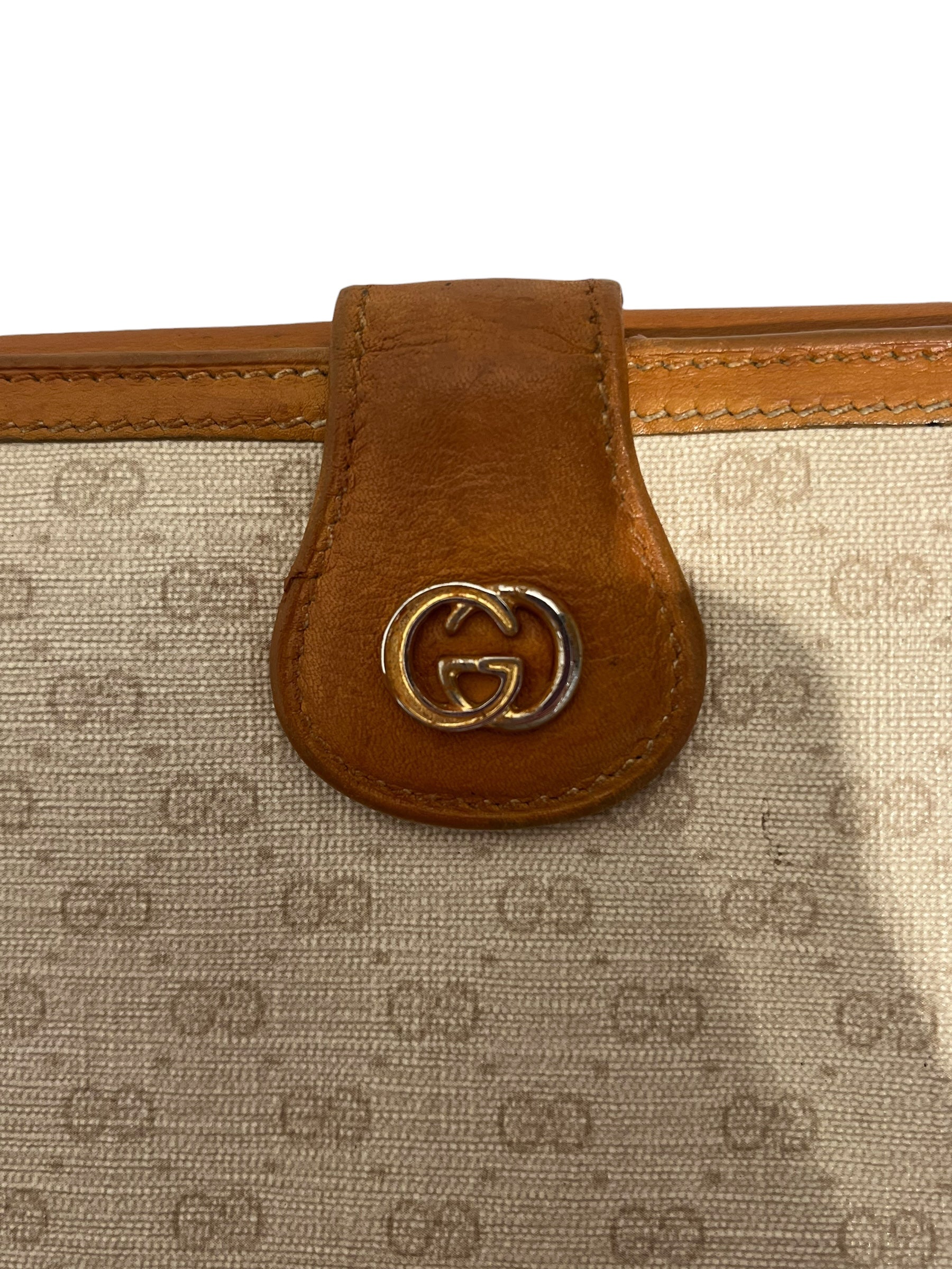 GUCCI/Trifold Wallet/Monogram/BEG/L's/leather outline view 5