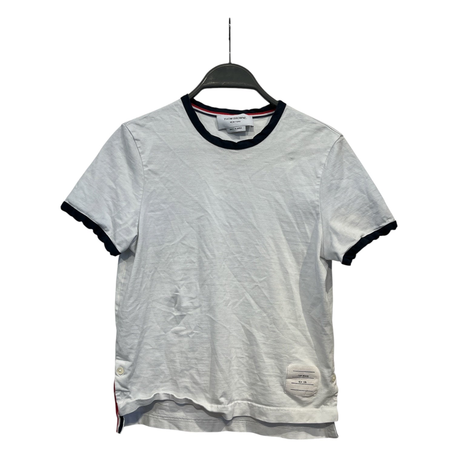 THOM BROWNE. NEW YORK/T-Shirt/36/Cotton/WHT/ringer tee view 1
