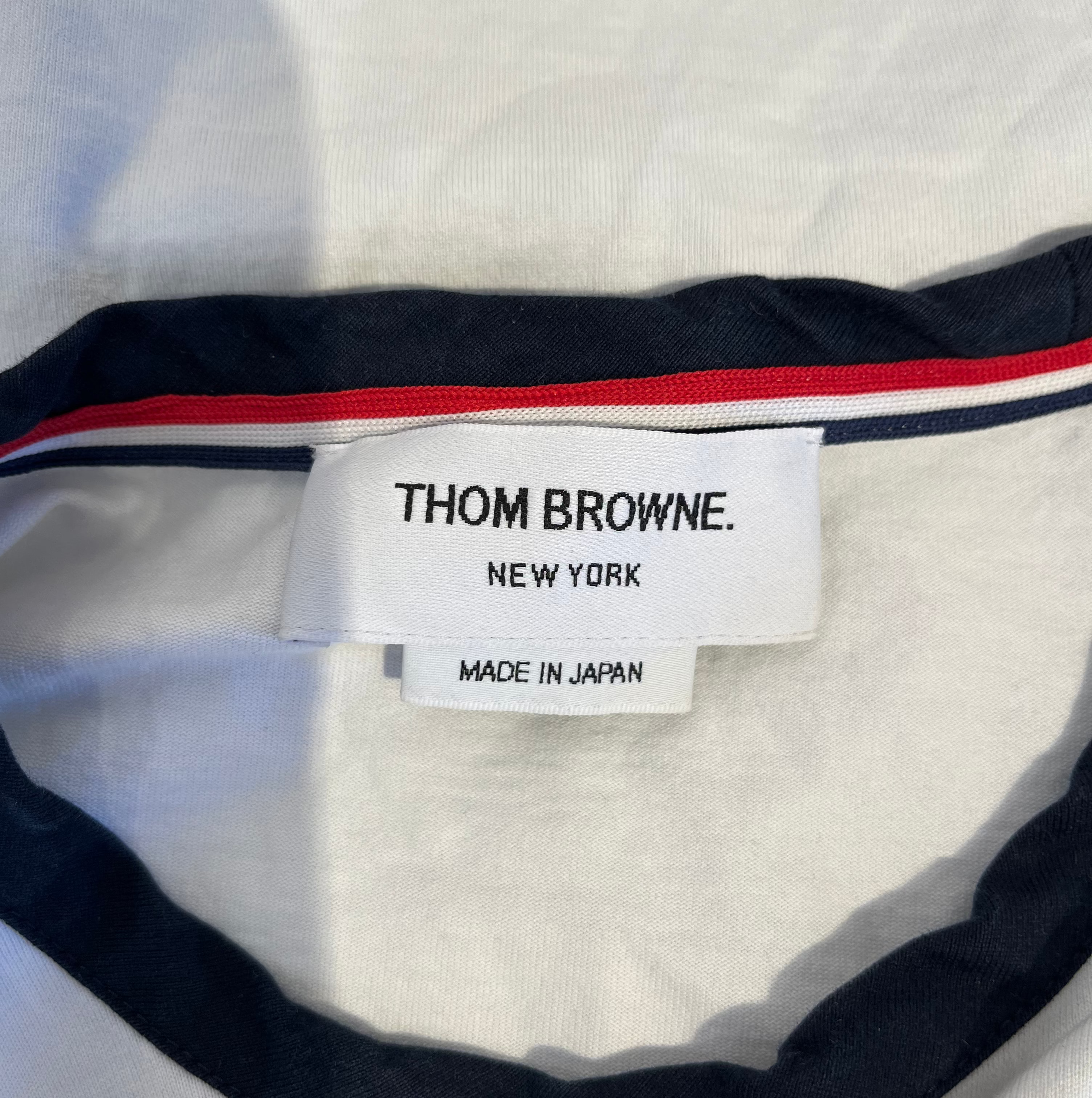 THOM BROWNE. NEW YORK/T-Shirt/36/Cotton/WHT/ringer tee view 3