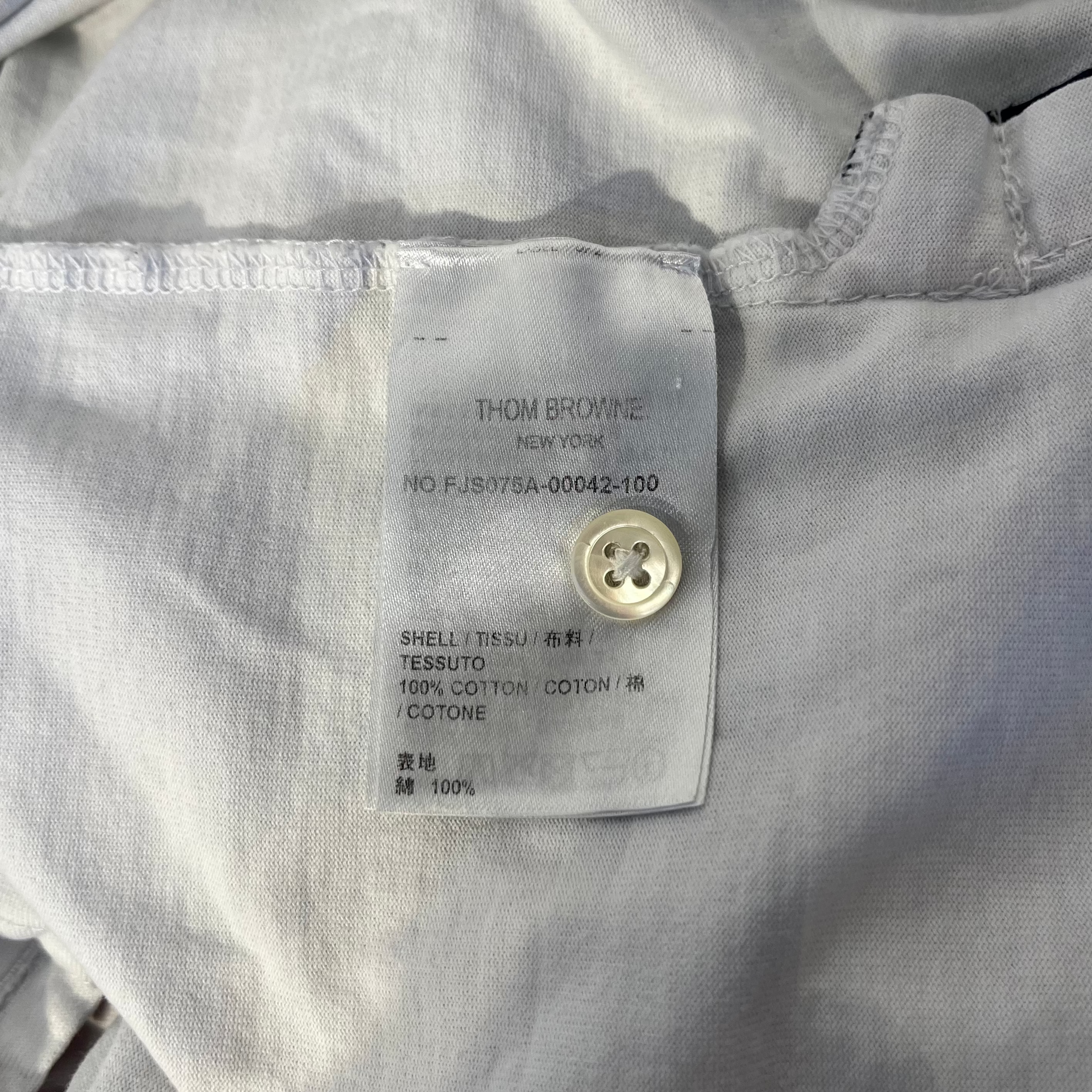 THOM BROWNE. NEW YORK/T-Shirt/36/Cotton/WHT/ringer tee view 4