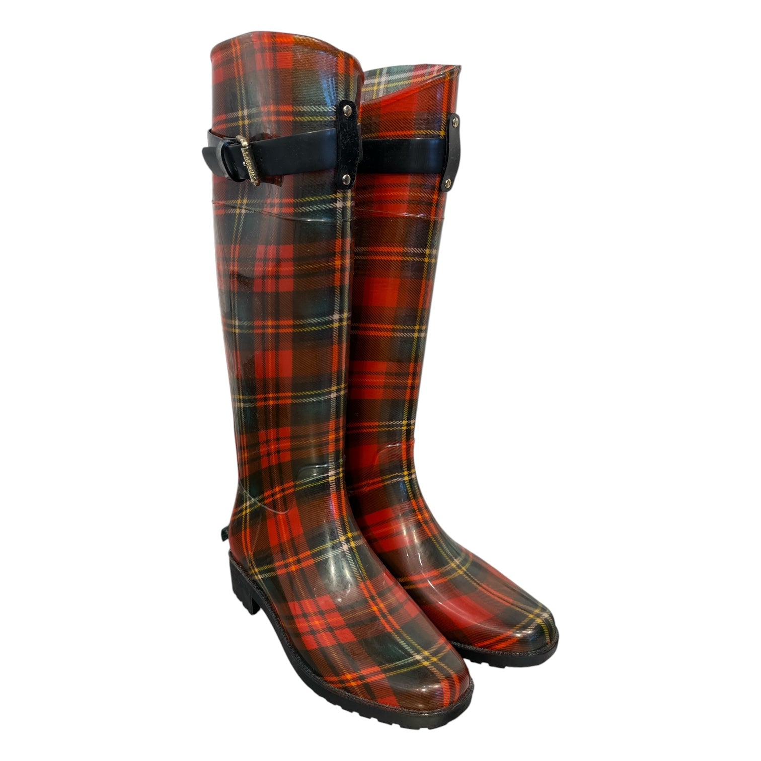POLO RALPH LAUREN/Rain Boots/US 5/RED/PLAID RUBBER RAIN BOOTS view 1