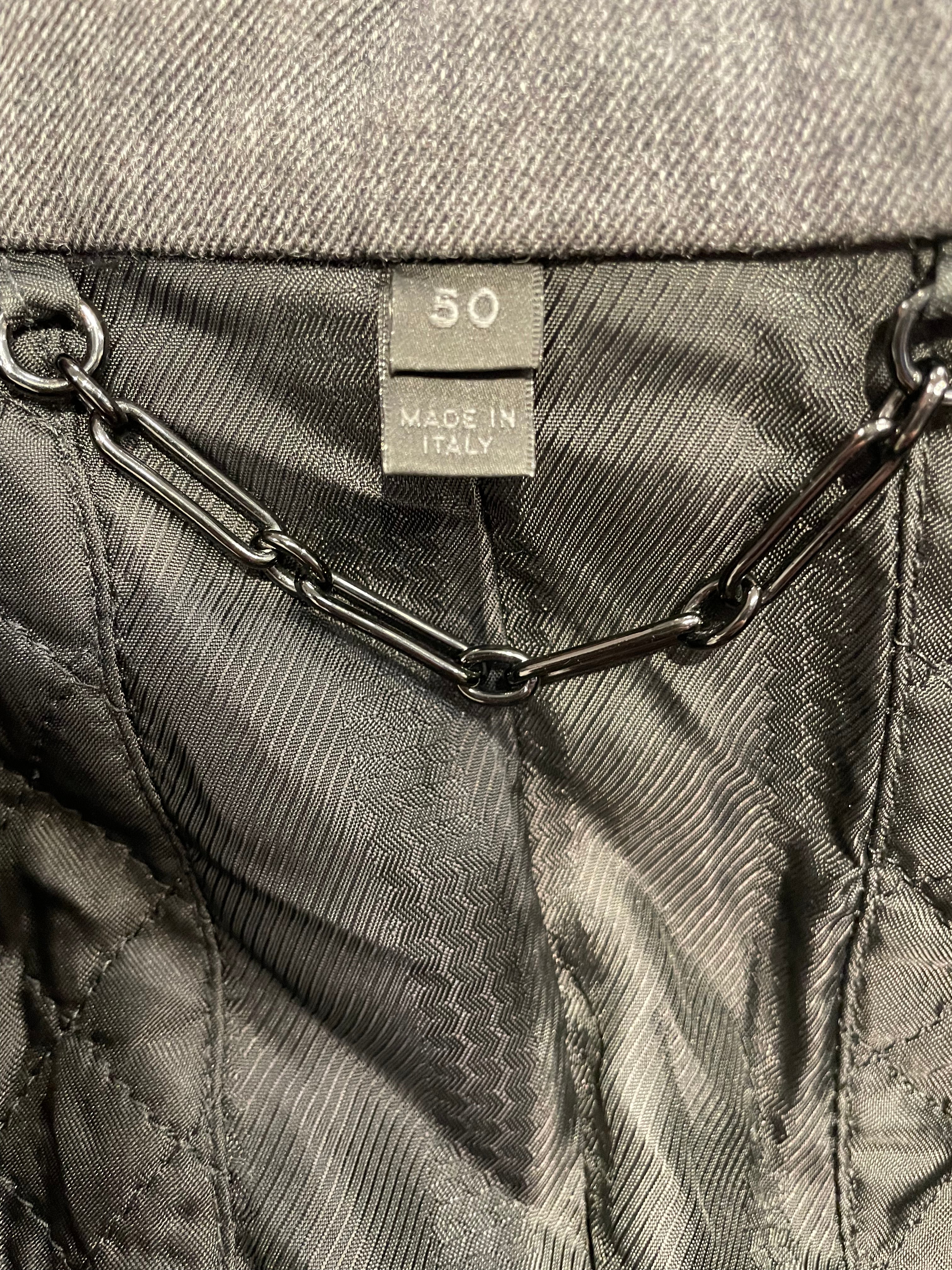 Belstaff/Tailored Jkt/50/Wool/GRY/QUILTED LEATHER SLEEVE BLAZER view 3