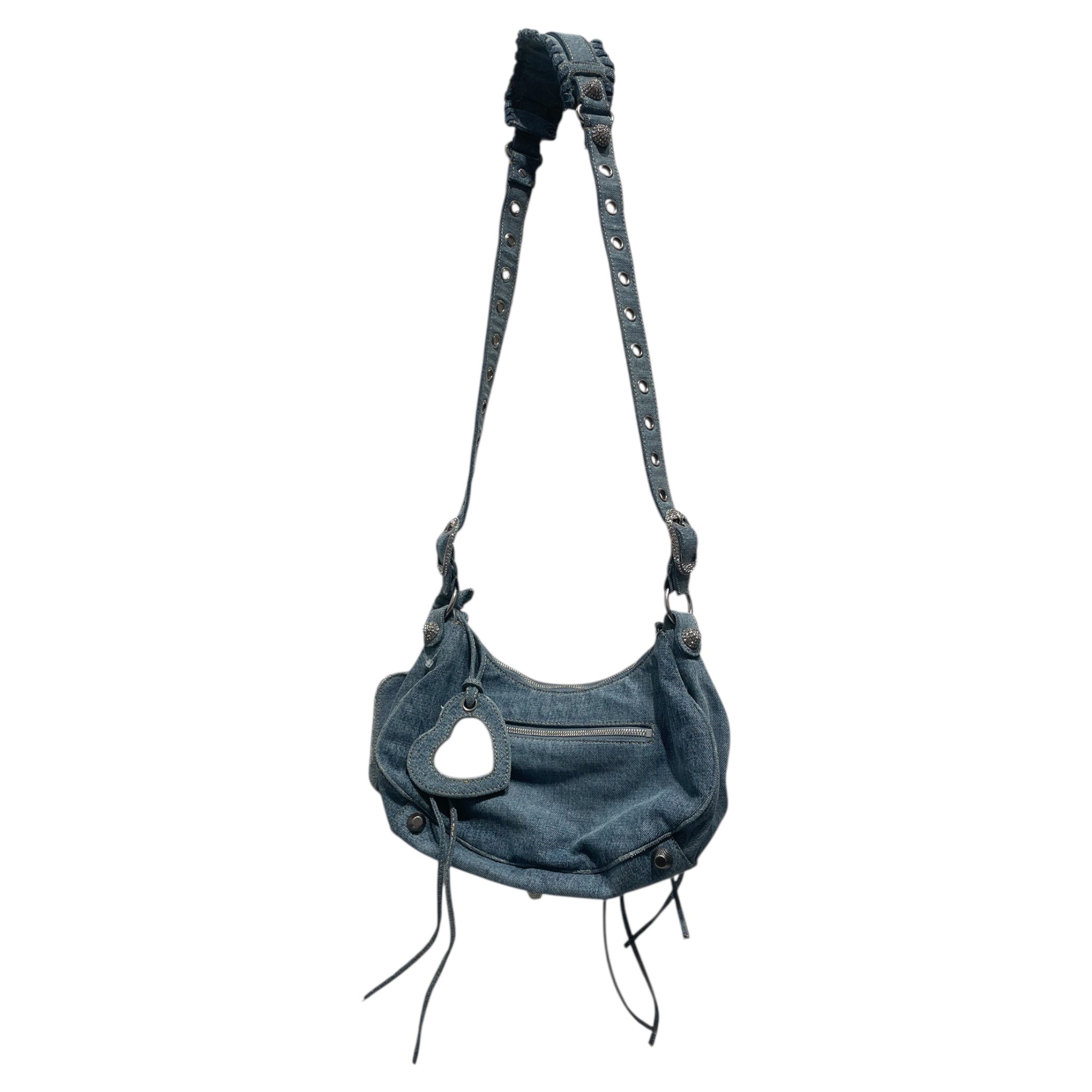 BALENCIAGA/Cross Body Bag/Denim/IDG/denim diamond studded view 2