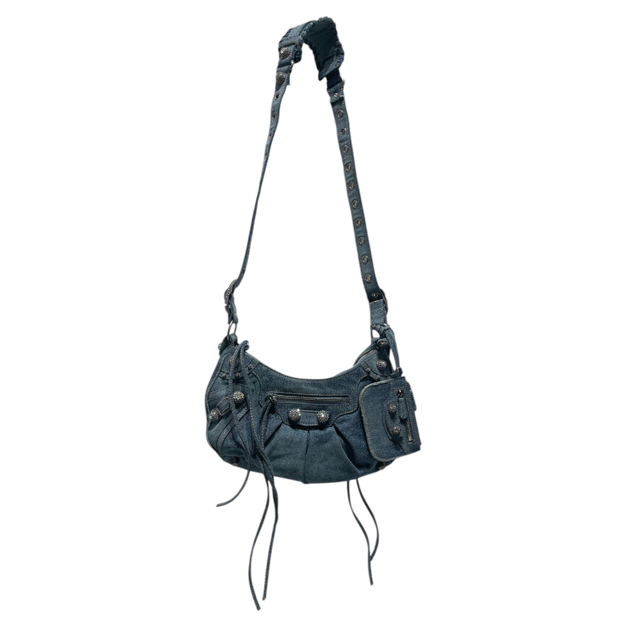 BALENCIAGA/Cross Body Bag/Denim/IDG/denim diamond studded view 1
