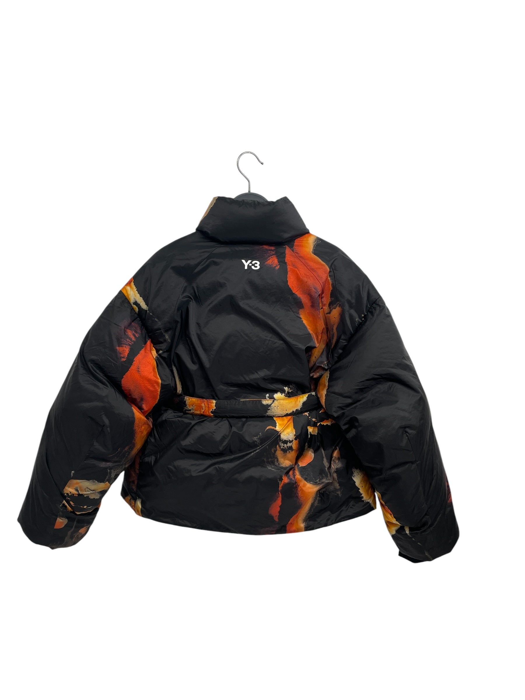 Y-3/Puffer Coat/M/All Over Print/Nylon/BLK/KIMONO STYLE PUFFER W/ STRAPS view 2