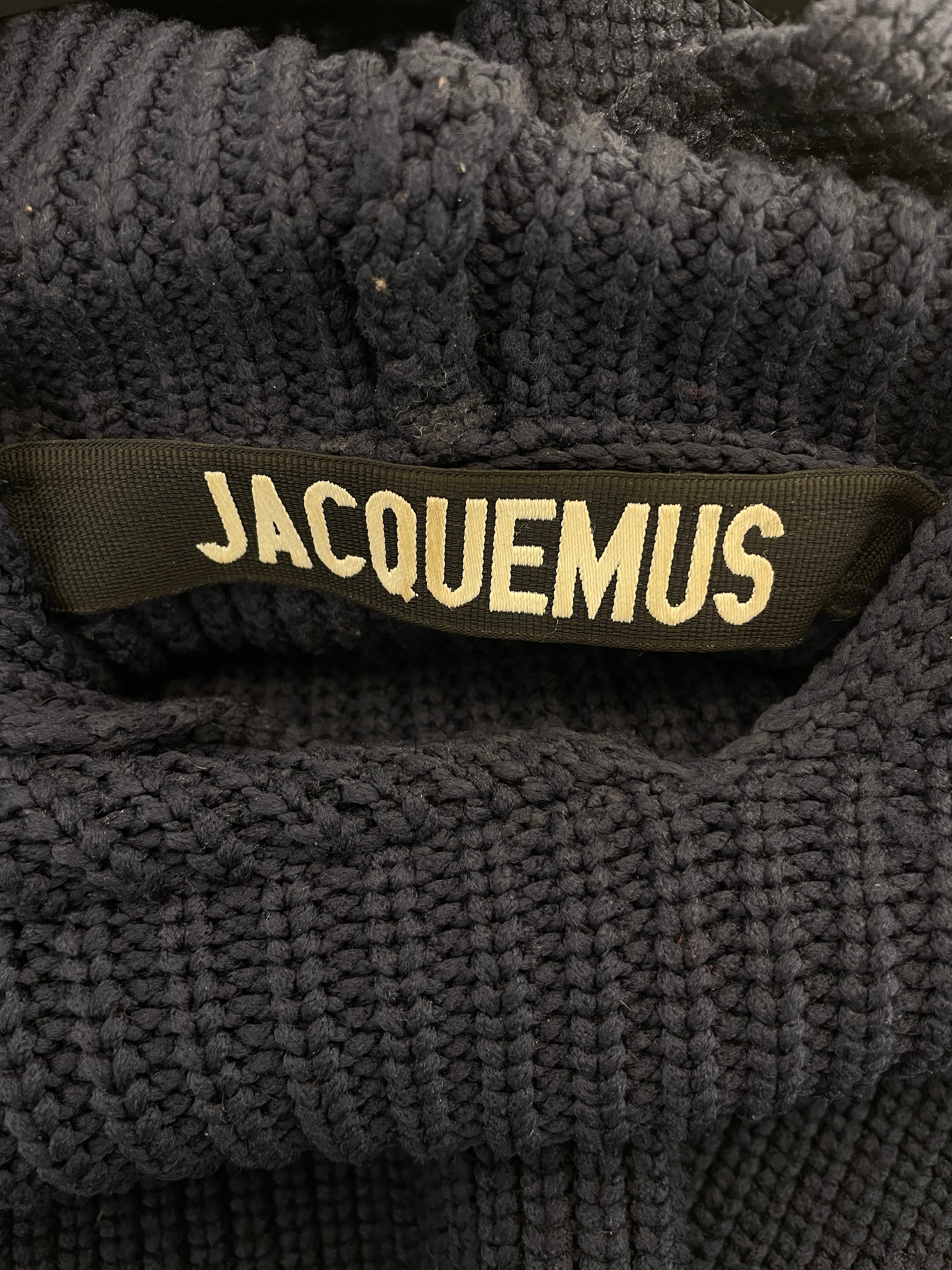JACQUEMUS/Sweater/L/Cotton/NVY/Pullover/knitted pullover hoodie view 3