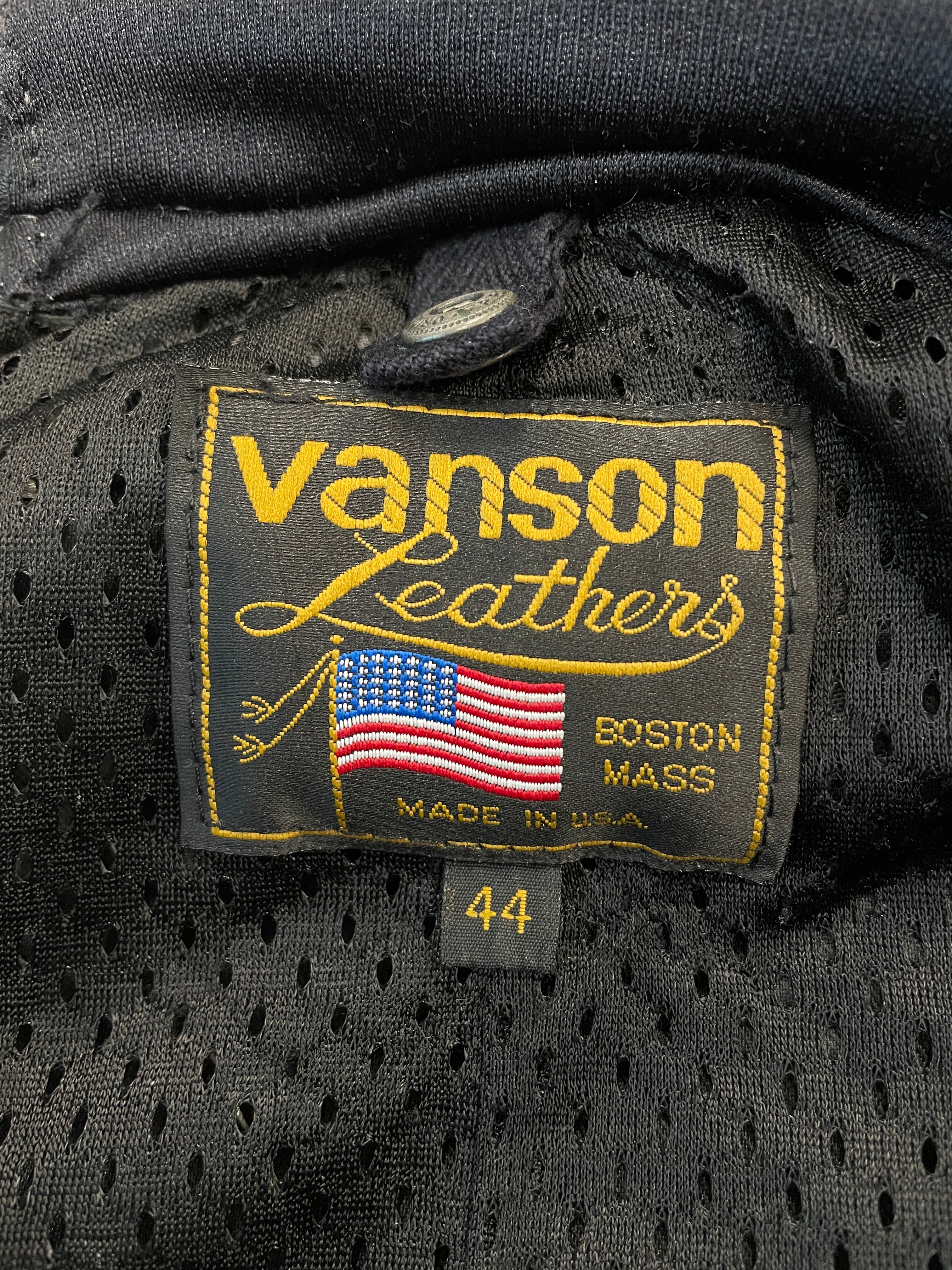 VANSON/Leather Jkt/44/Leather/BLU/Stripe/motorcycle racer jacket view 5