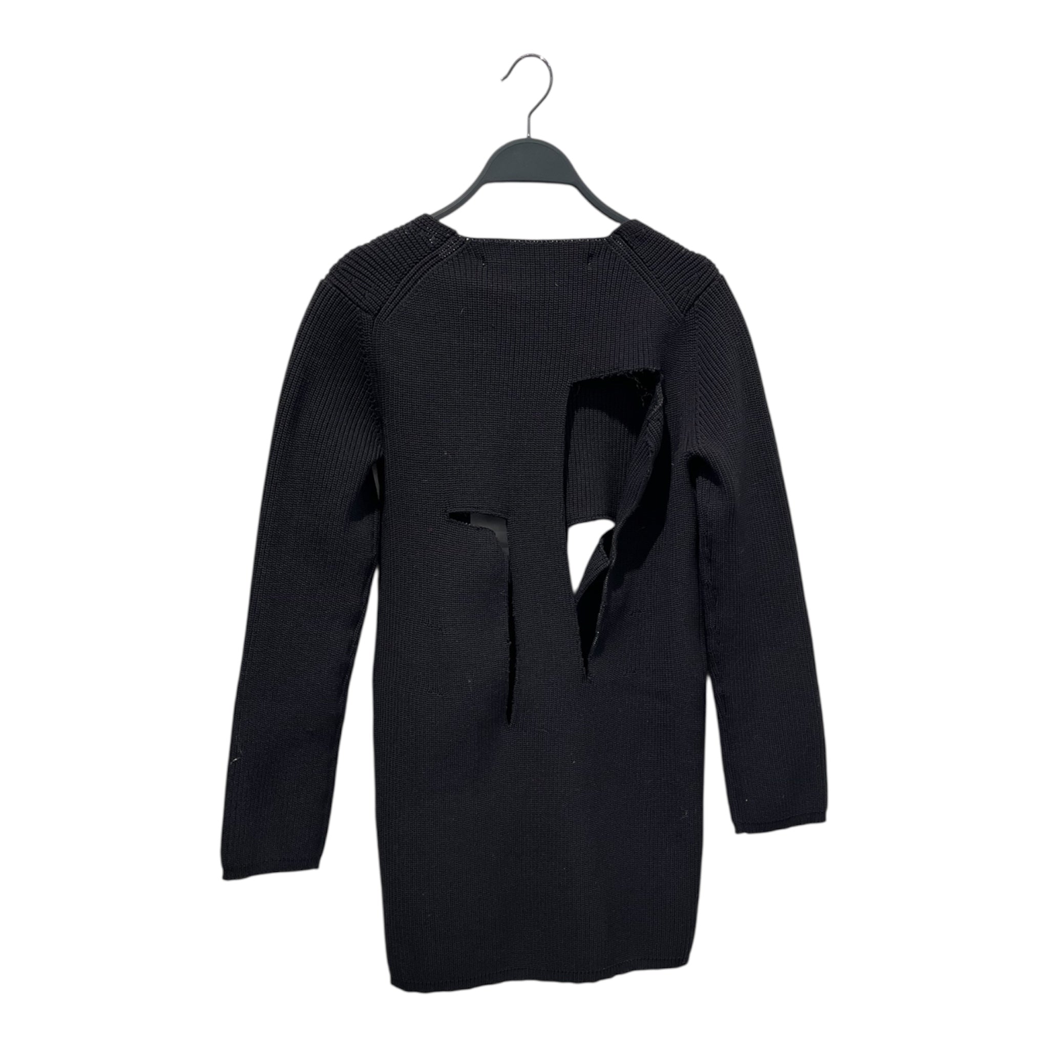 COMME des GARCONS/Heavy Sweater/XS/Acrylic/BLK/CUT UP BLK SWEATER view 2