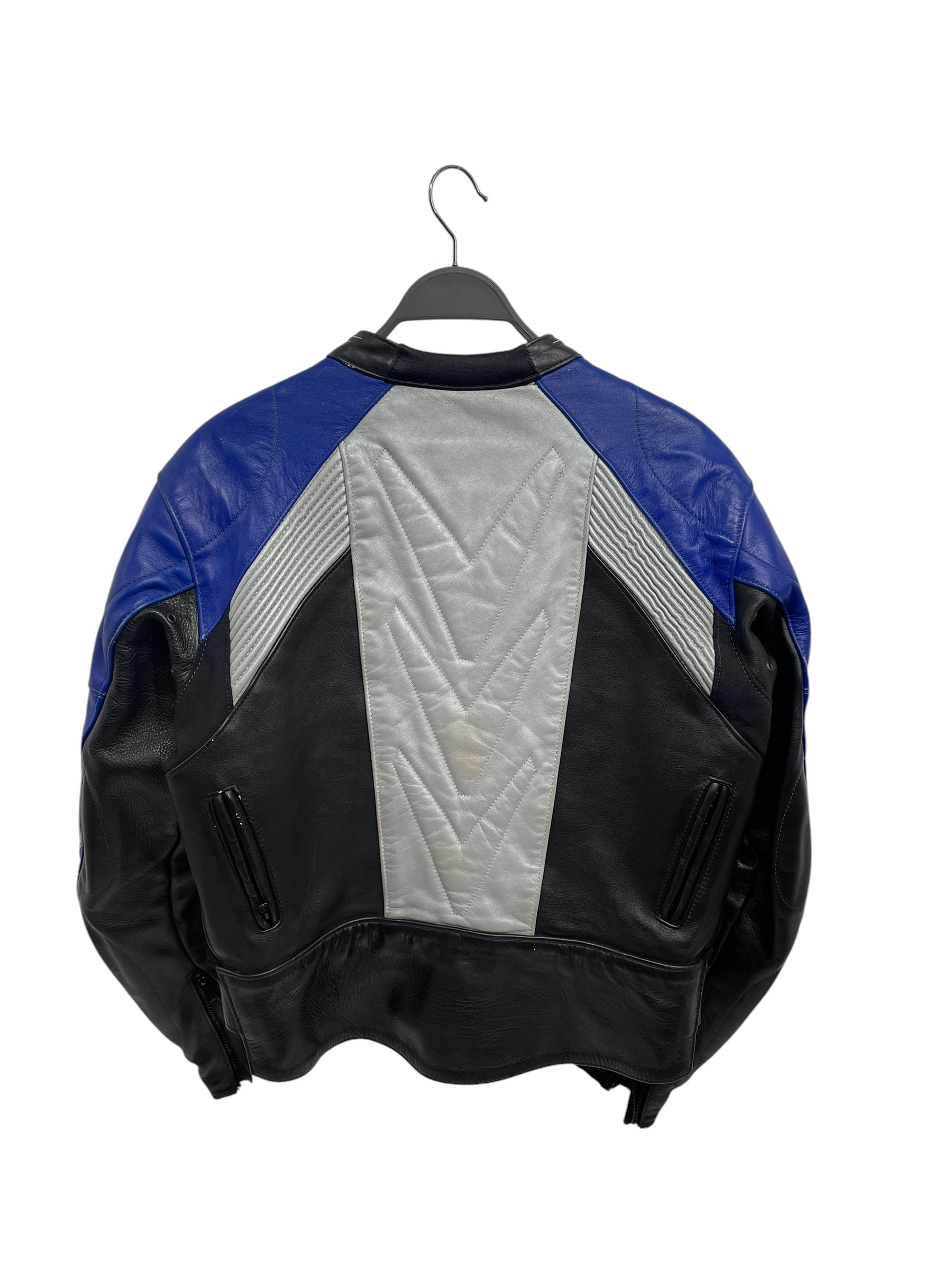 VANSON/Leather Jkt/44/Leather/BLU/Stripe/motorcycle racer jacket view 4