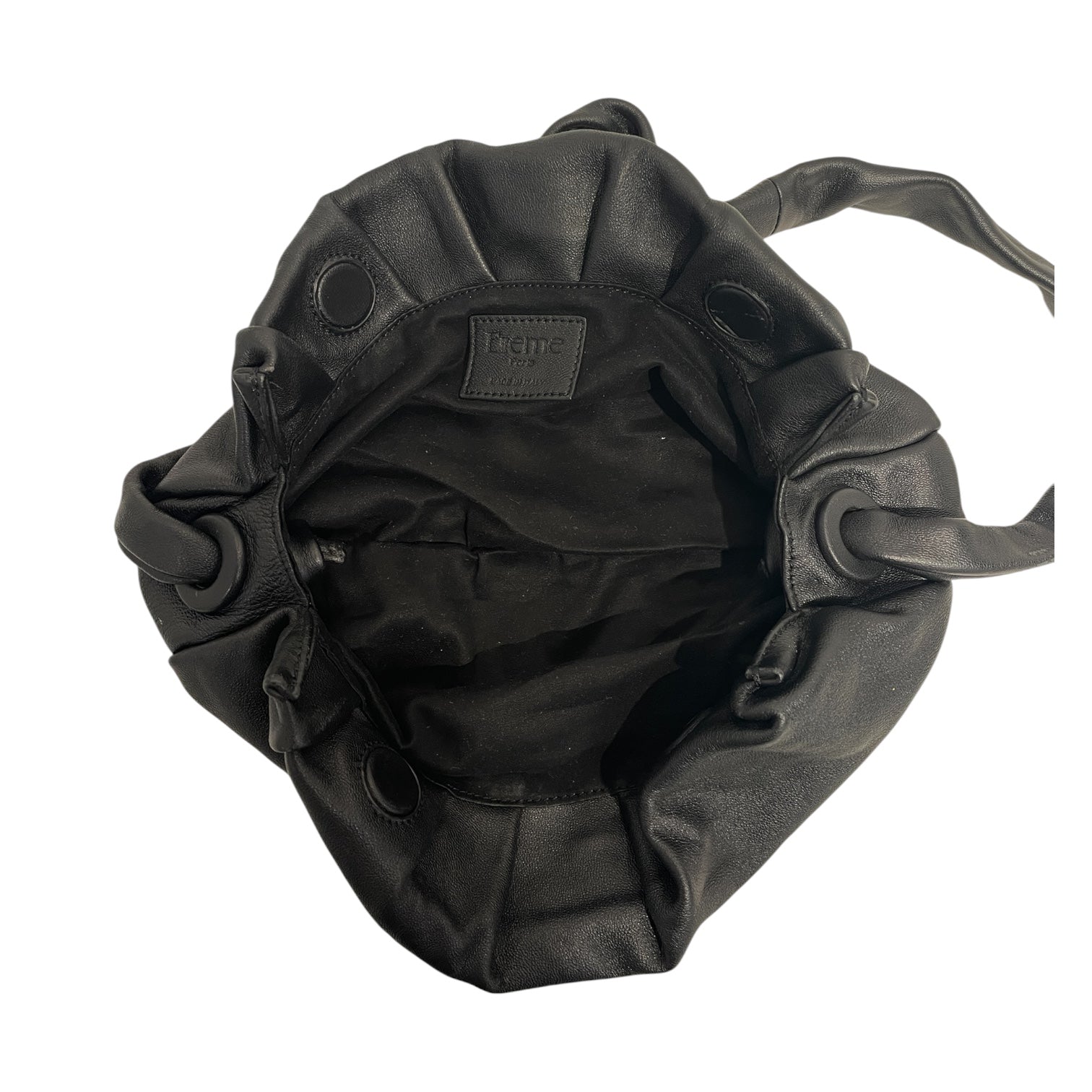 Elleme/Cross Body Bag/Leather/BLK/Vauge Slouchy Crossbody Bag view 3
